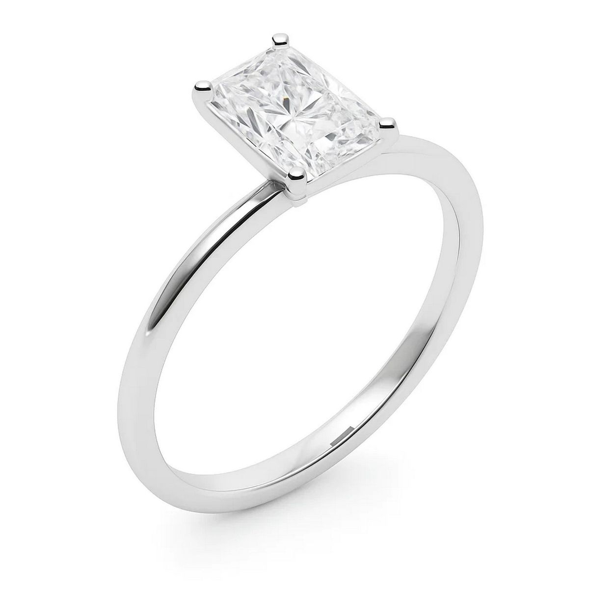 5 Carat Radiant Lab Grown IGI G/VS1 Diamond Solitaire Ring in 14K White Gold thumbnail 3
