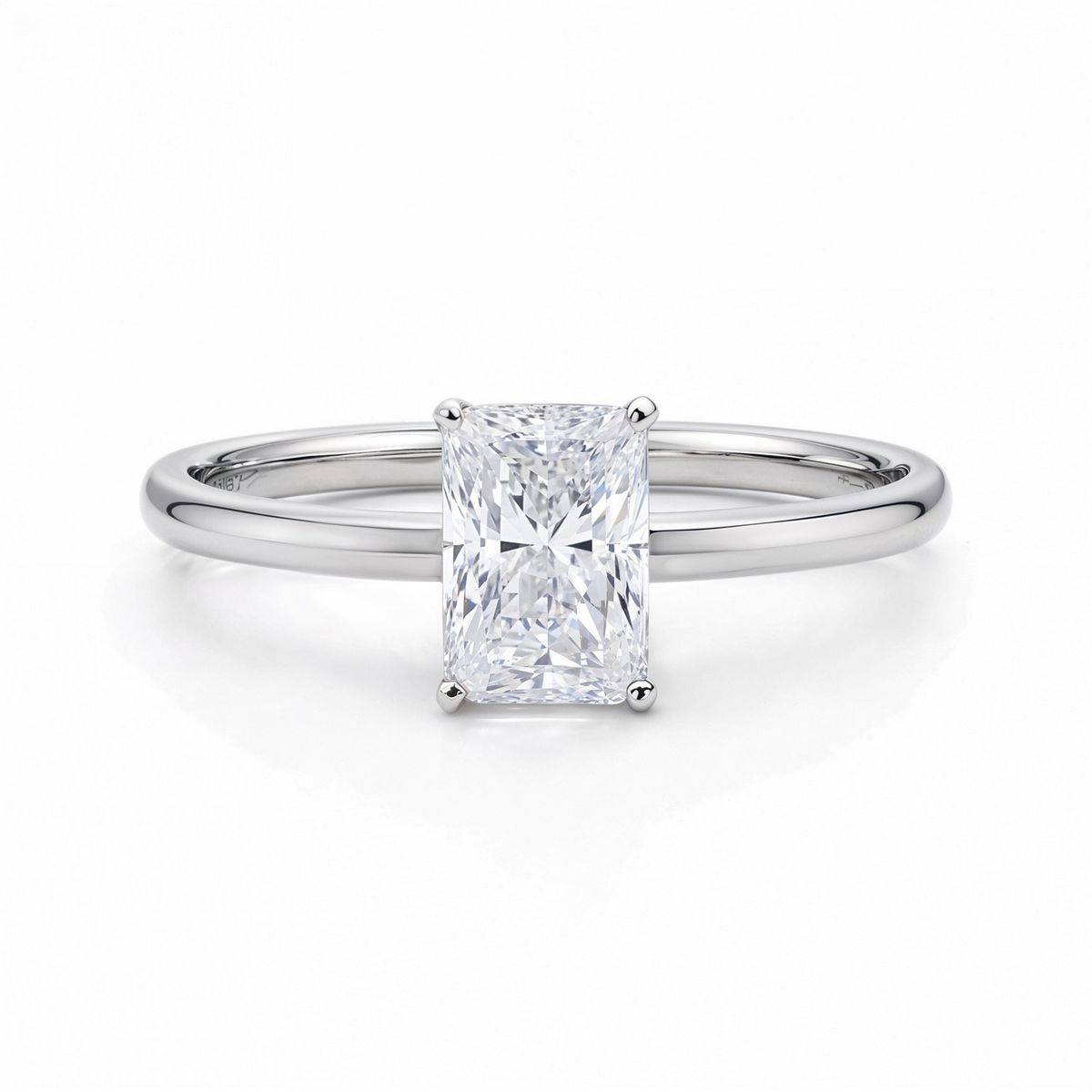 1 Carat Radiant Lab Grown IGI G/VS1 Diamond Solitaire Ring in 10K White Gold thumbnail 4