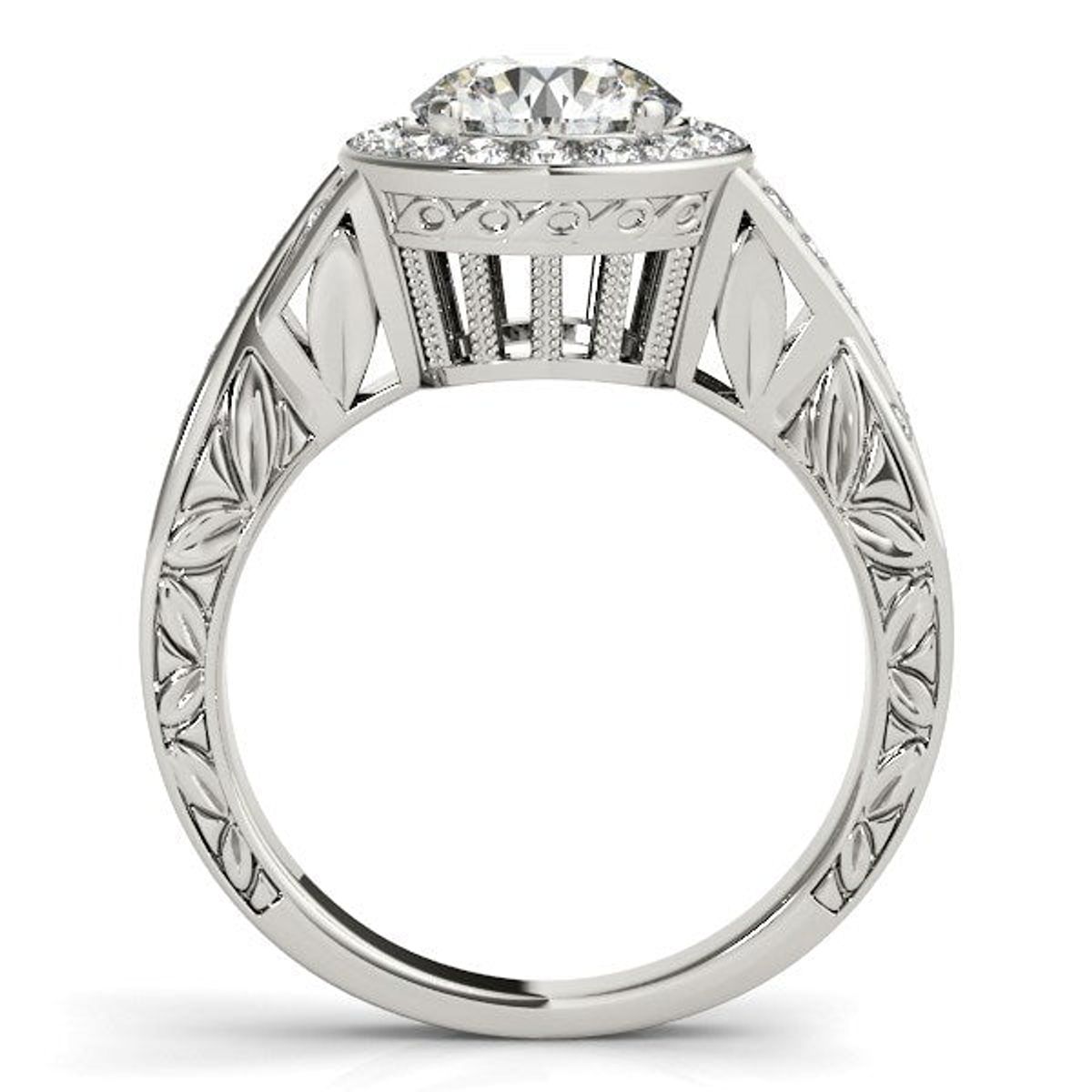 Halo Set Diamond Engagement Ring in 14k White Gold (1 5/8 cttw) thumbnail 2