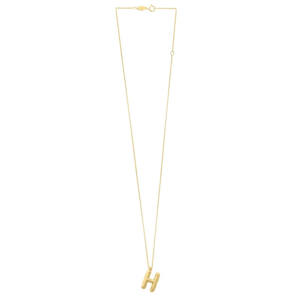 14K Yellow Gold Helium Initial H Pendant thumbnail 2