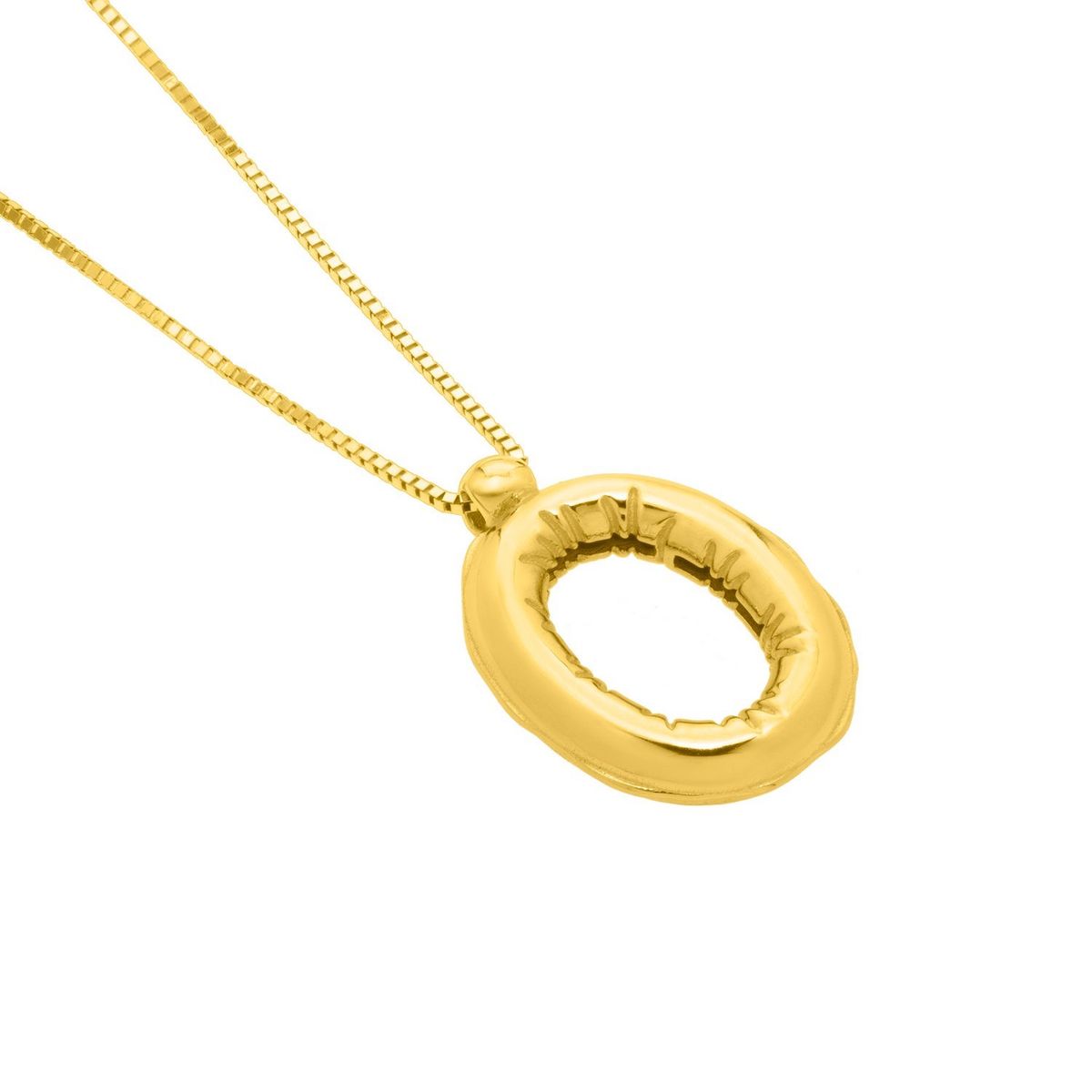 14K Yellow Gold Helium Initial O Pendant thumbnail 3