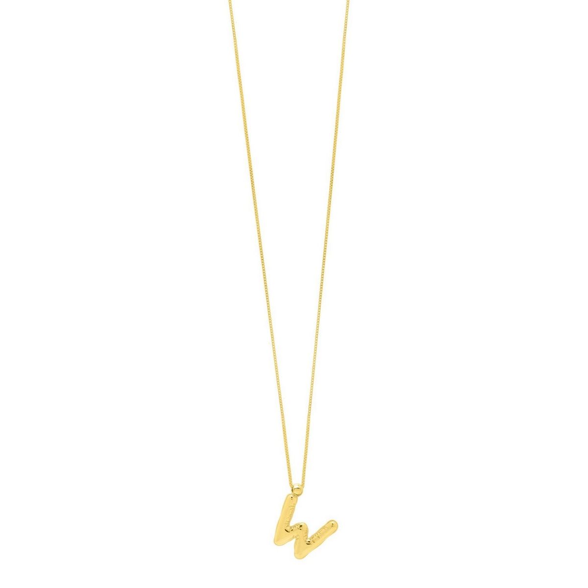 14K Yellow Gold Helium Initial W Pendant