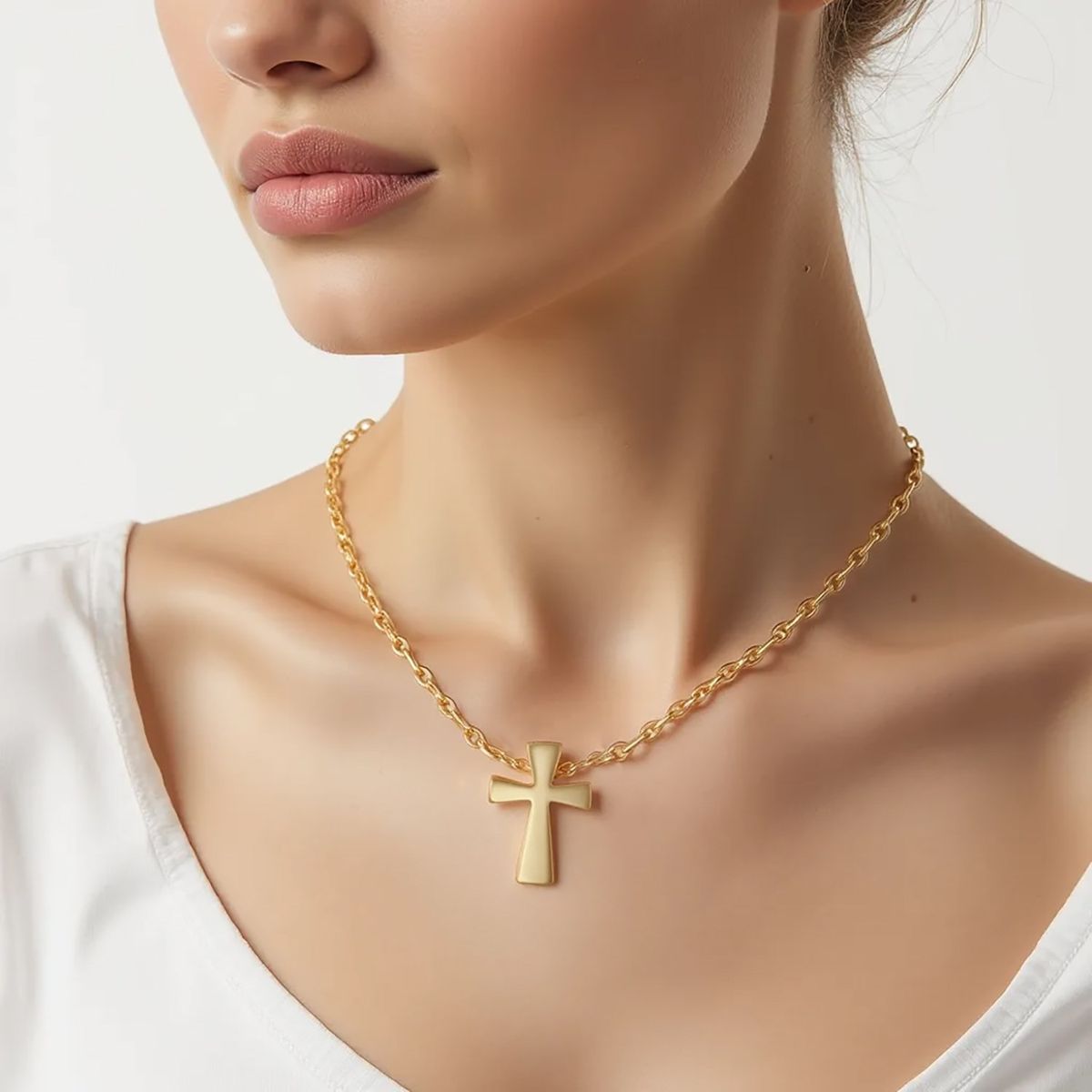 14k Yellow Gold with Cross Pendant thumbnail 2