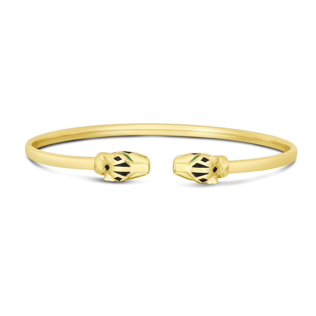 14k Yellow Gold Panther Bangle (3.00 mm) thumbnail 2