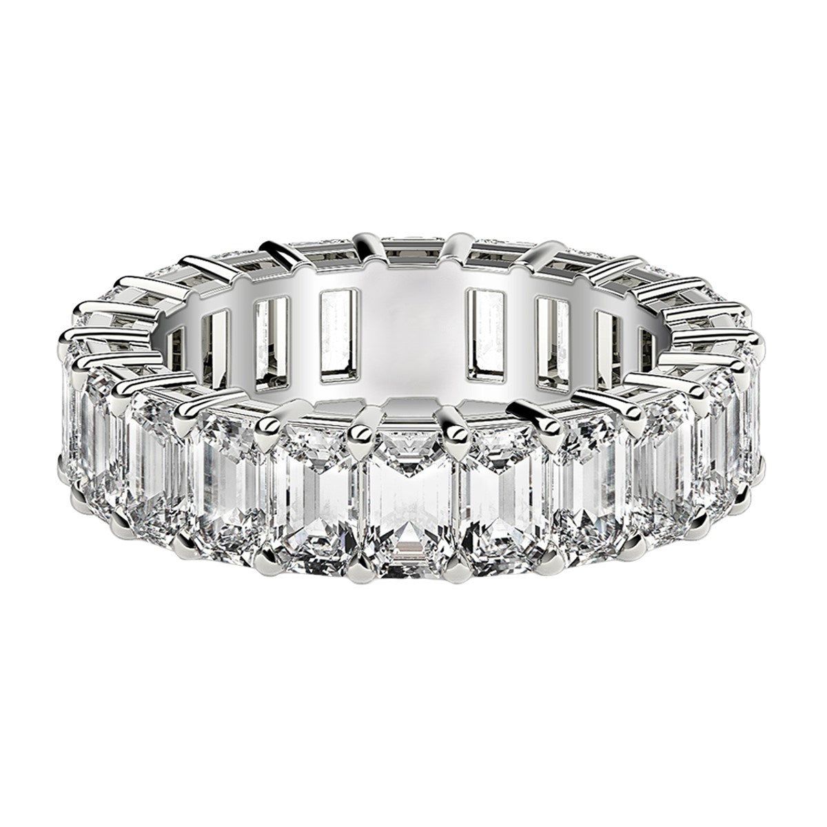 Emerald Cut Lab Grown Diamond Eternity Ring in 14k White Gold (5 cttw FG/VS2) thumbnail 2