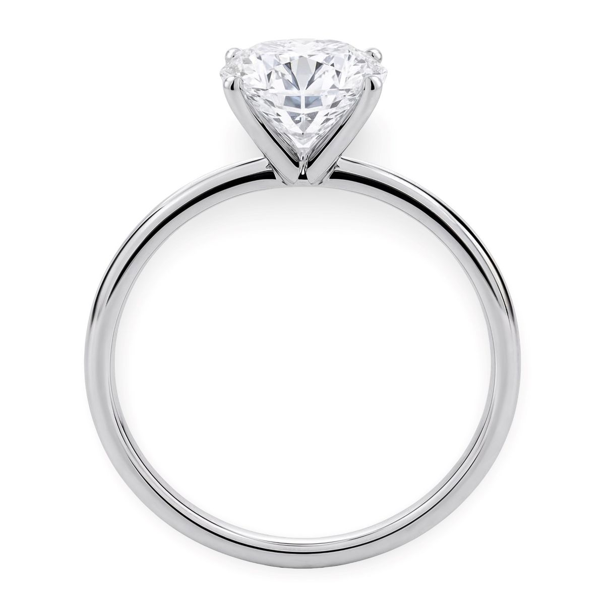 5 Carat Round Lab Grown IGI G/VS1 Diamond Solitaire Ring in 10K White Gold thumbnail 5