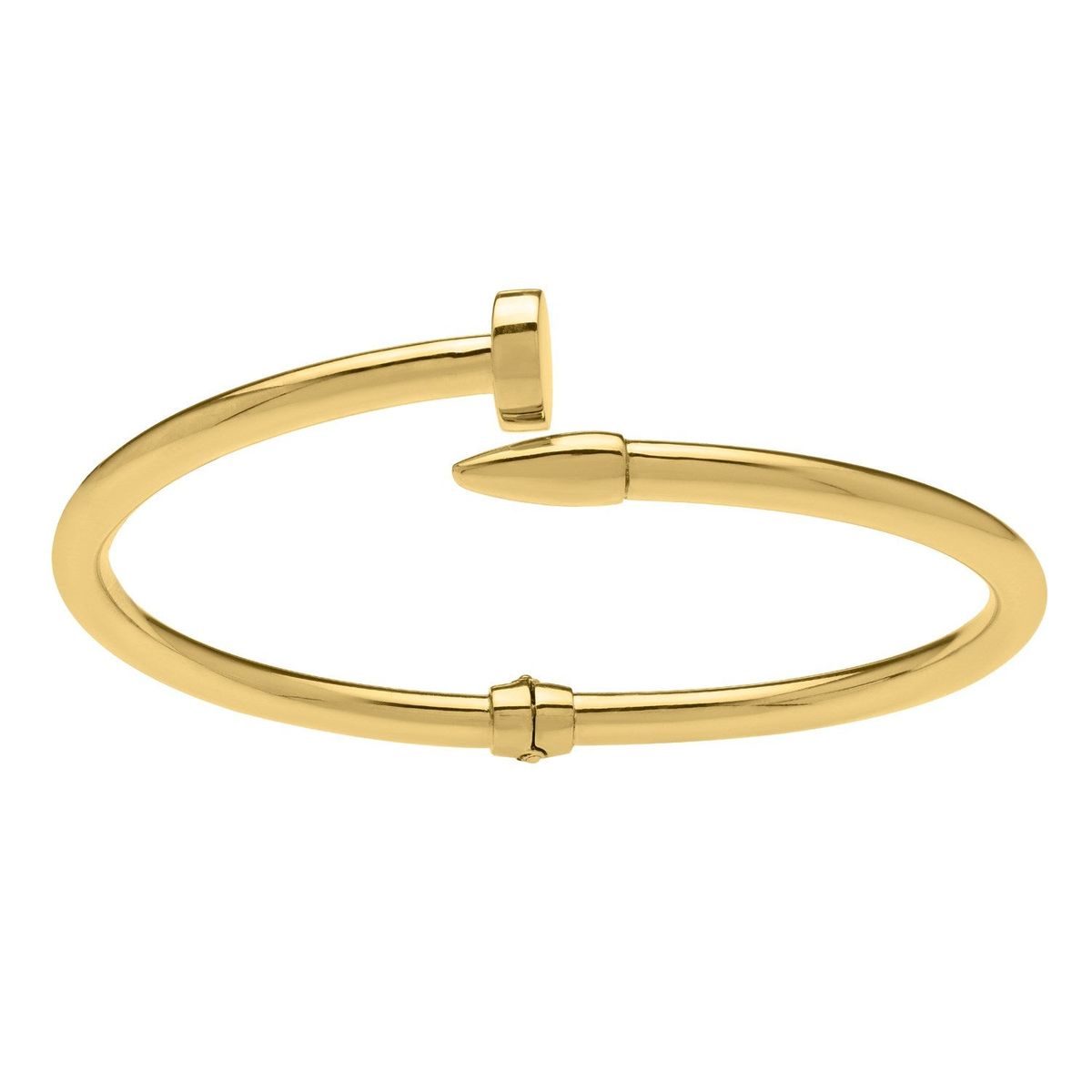 Bypass Nail Head Cuff Bangle in 14K Yellow Gold thumbnail 2