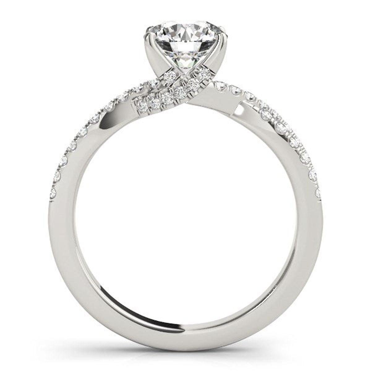 14k White Gold Fancy Prong Split Shank Diamond Engagement Ring (1 1/4 cttw) thumbnail 2