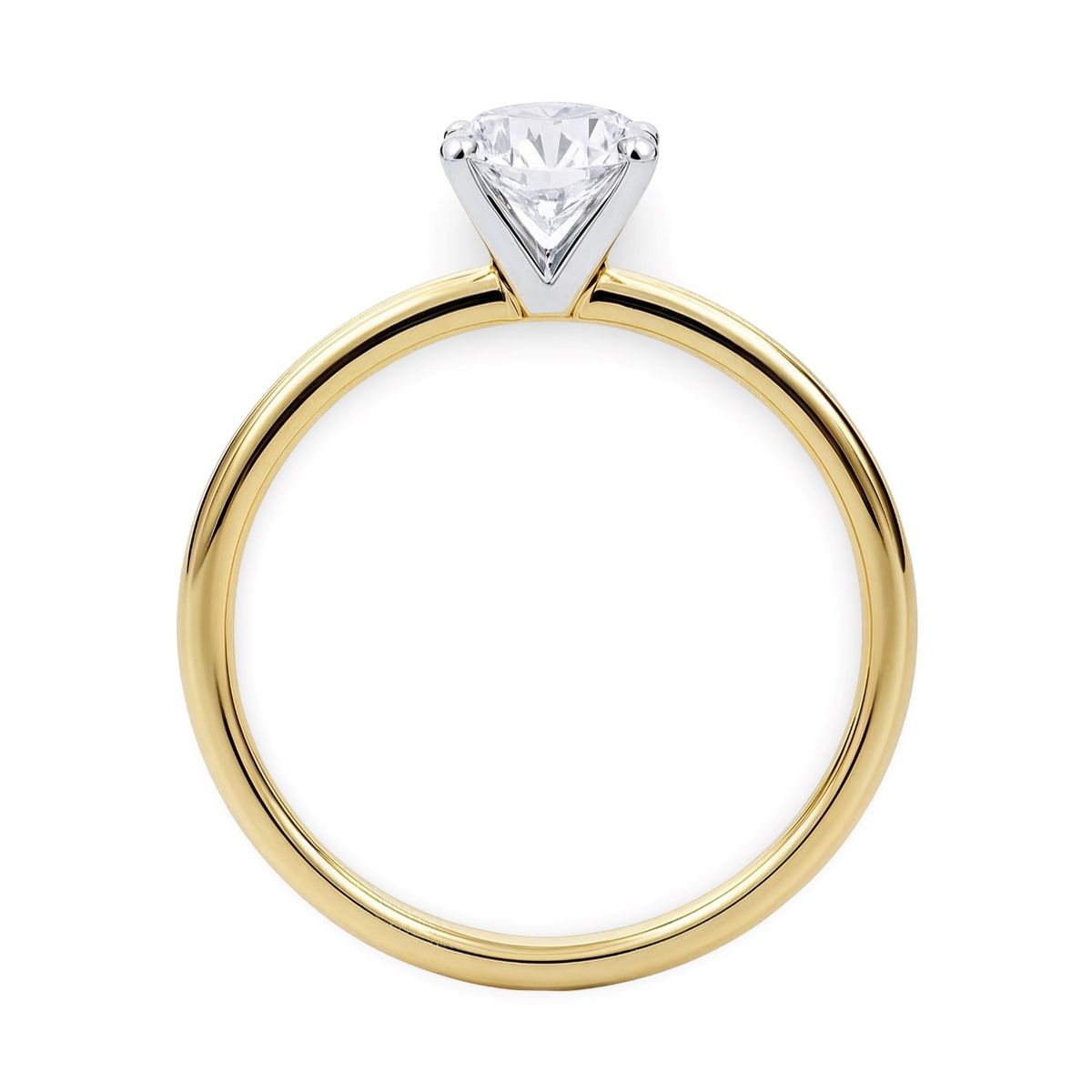 3/4 Carat Round Lab Grown IGI G/VS1 Diamond Solitaire Ring in 14K Yellow Gold thumbnail 5
