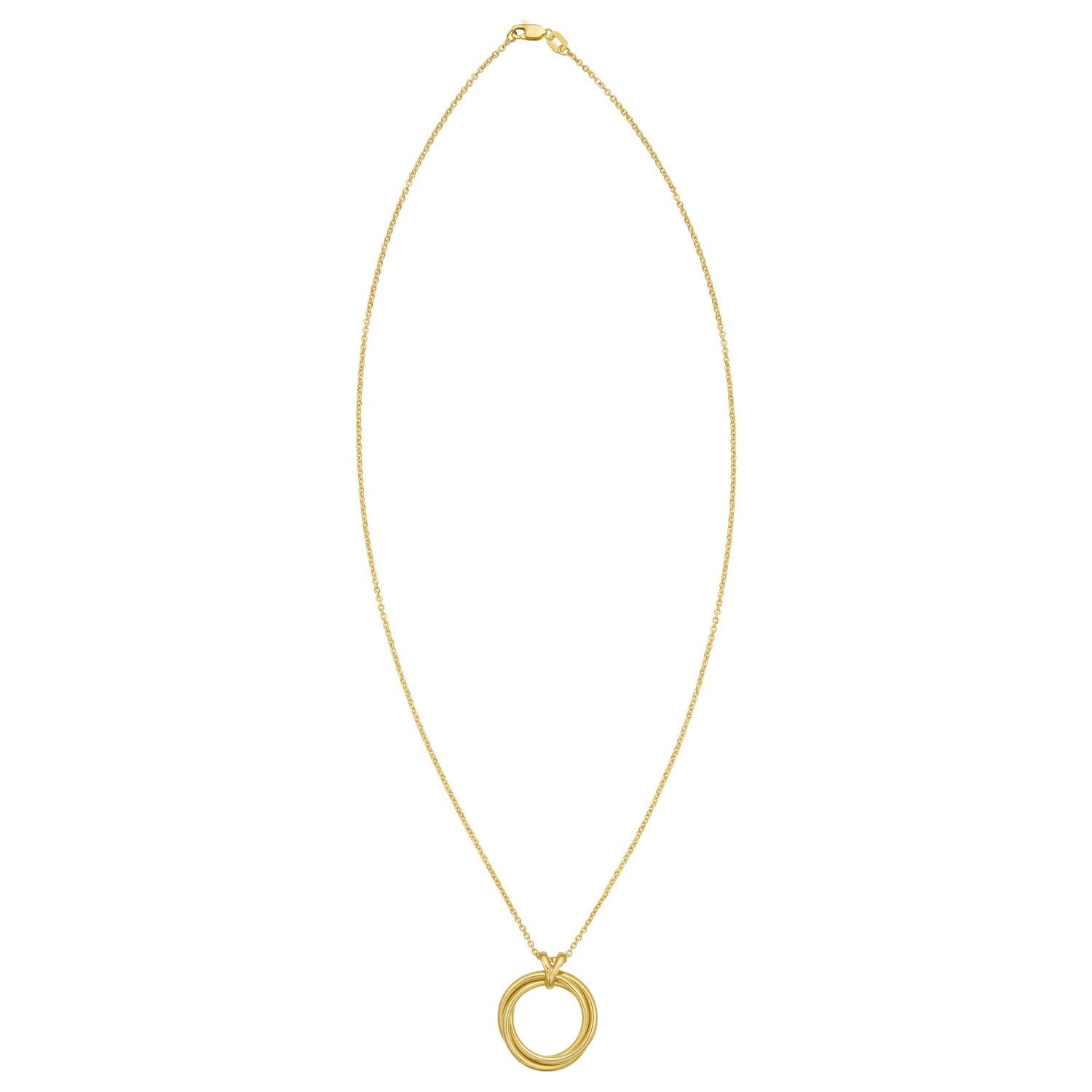 14K Yellow Gold Interlocking Medium Trinity Necklace