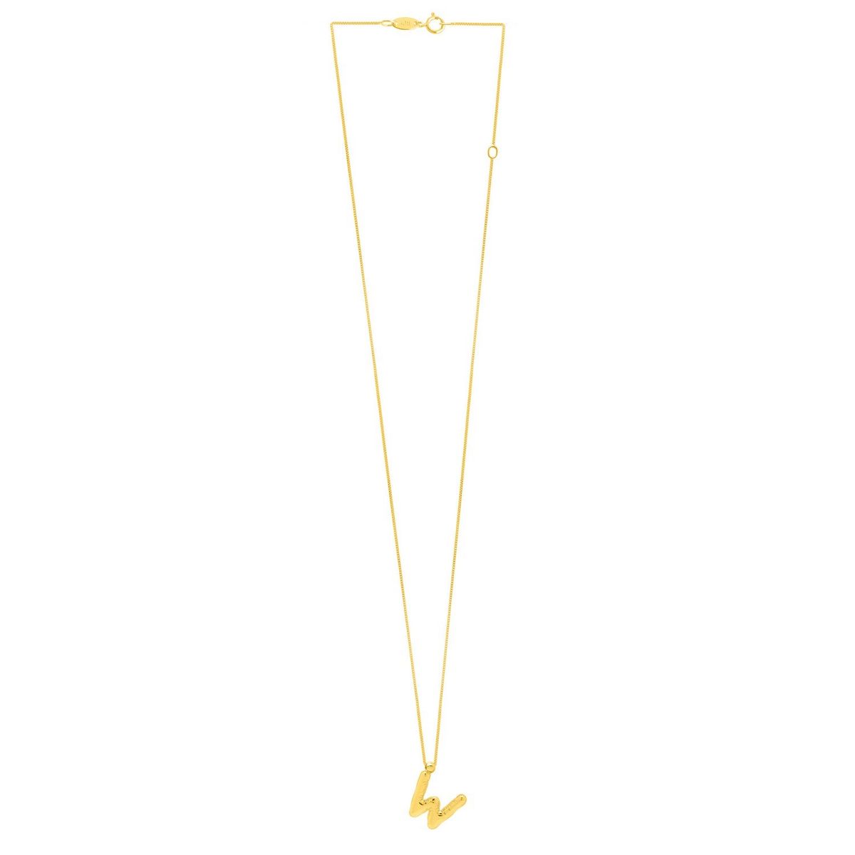 14K Yellow Gold Helium Initial W Pendant thumbnail 2