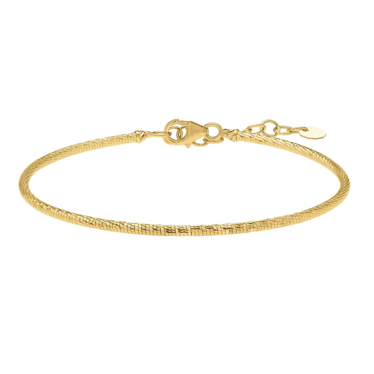 14K Yellow Gold Diamond Cut Stack Bangle Bracelet (1.80 mm) thumbnail 2