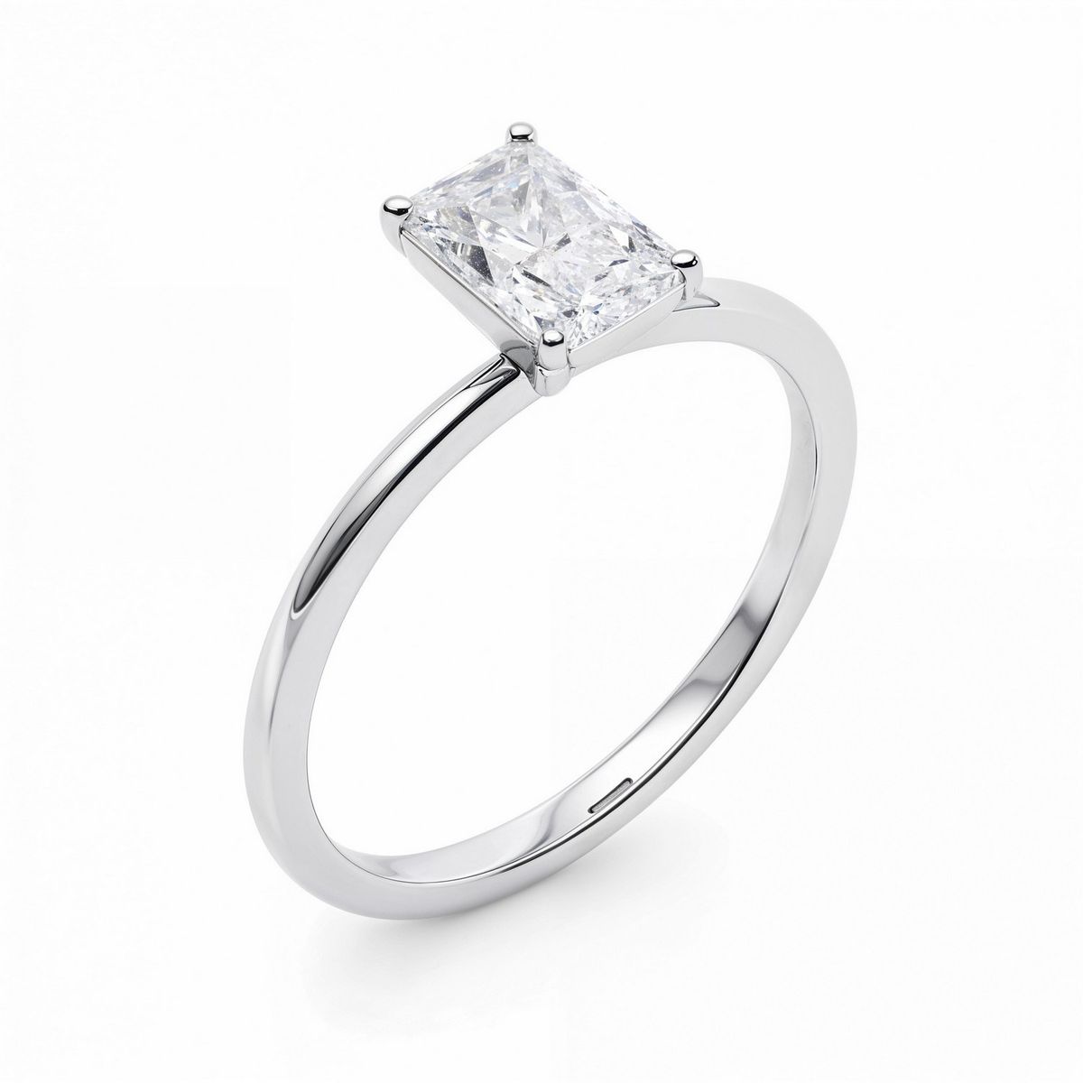 1 Carat Radiant Lab Grown IGI G/VS1 Diamond Solitaire Ring in 10K White Gold thumbnail 3