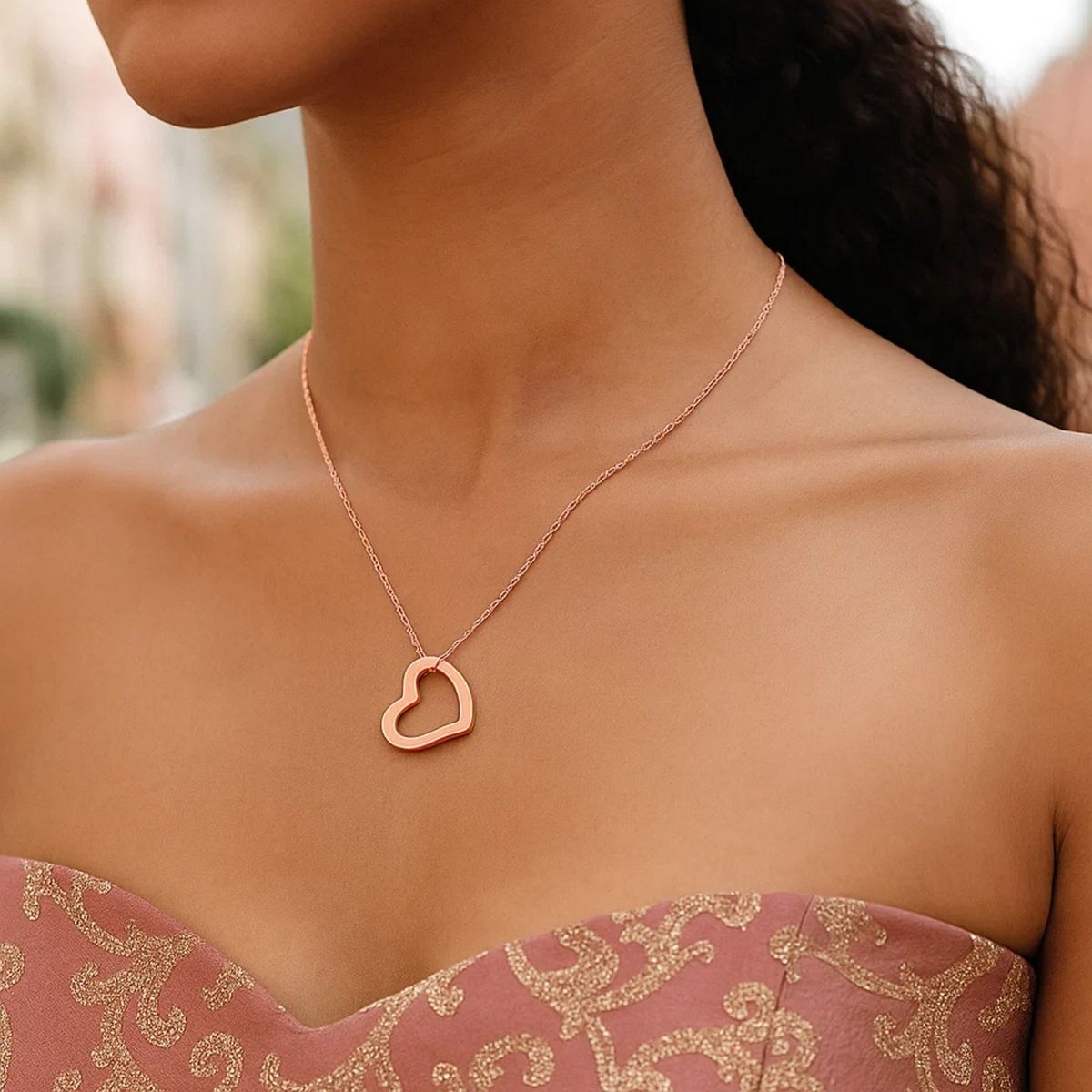 14k Rose Gold Heart Pendant thumbnail 2