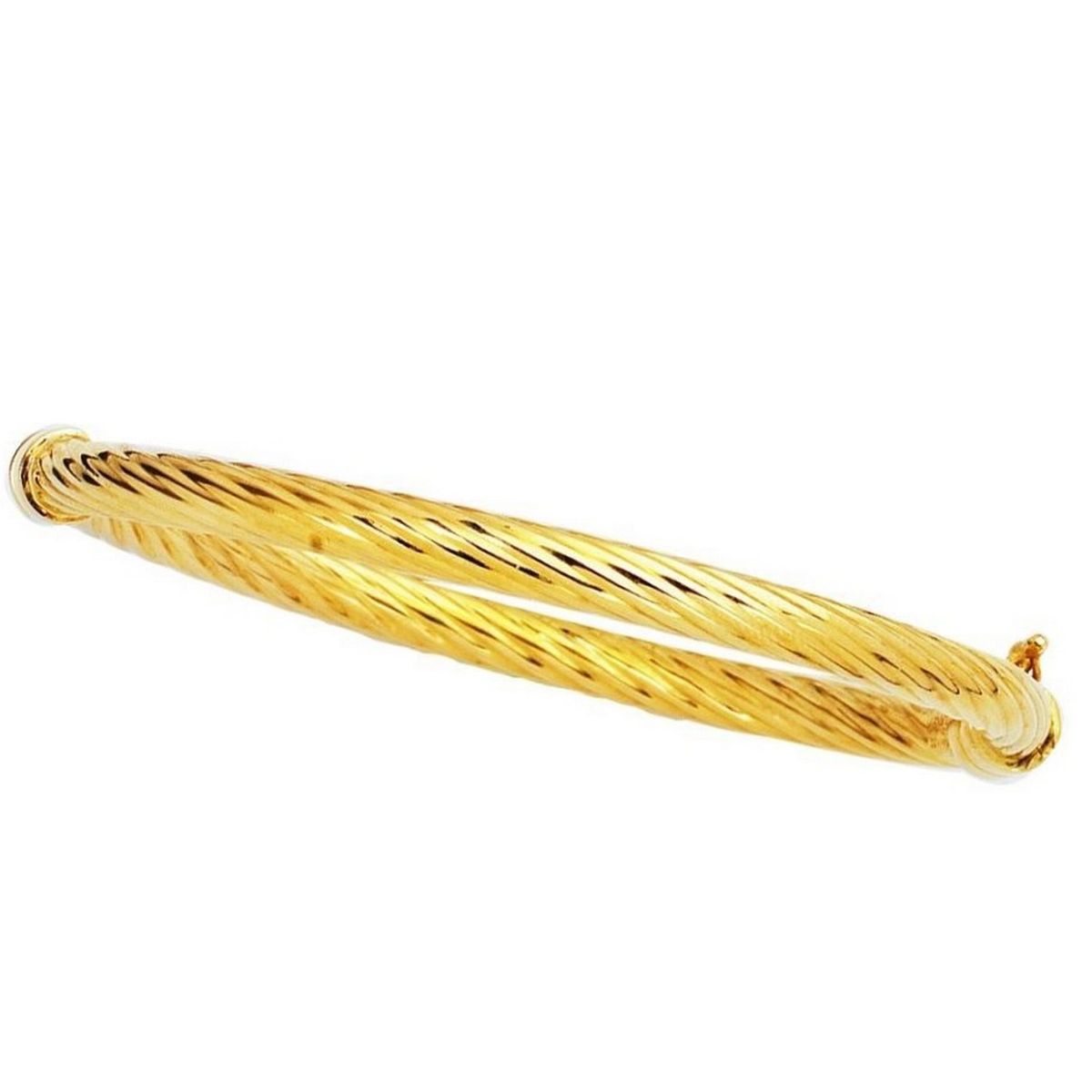 14k Yellow Gold Polished Cable Motif Bangle (5.00 mm) thumbnail 2