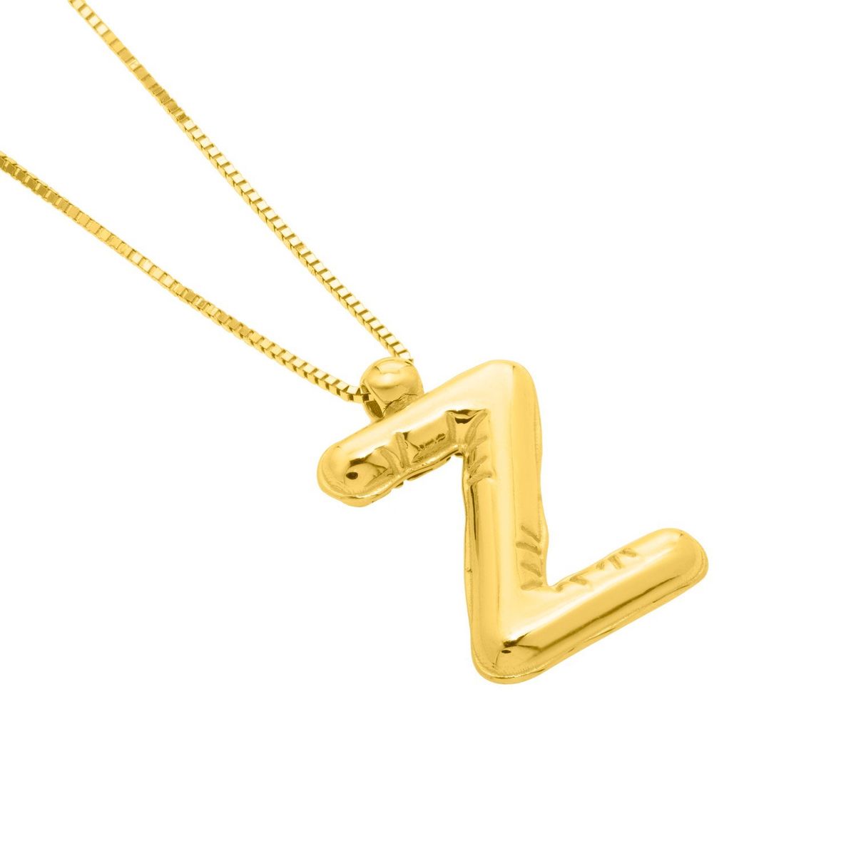 14K Yellow Gold Helium Initial Z Pendant thumbnail 3