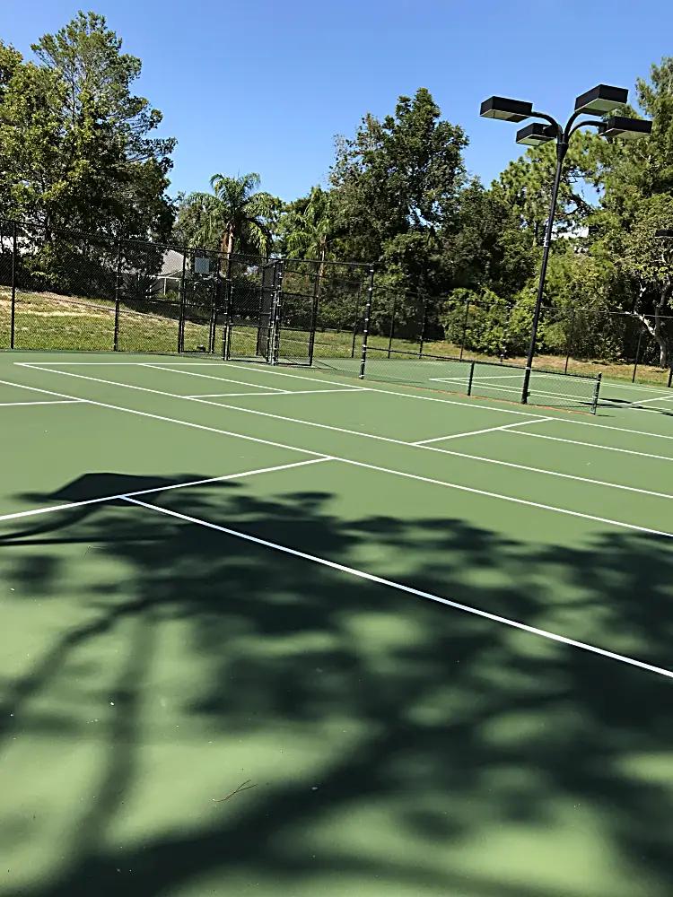 Tennis courts with LED lighting towers