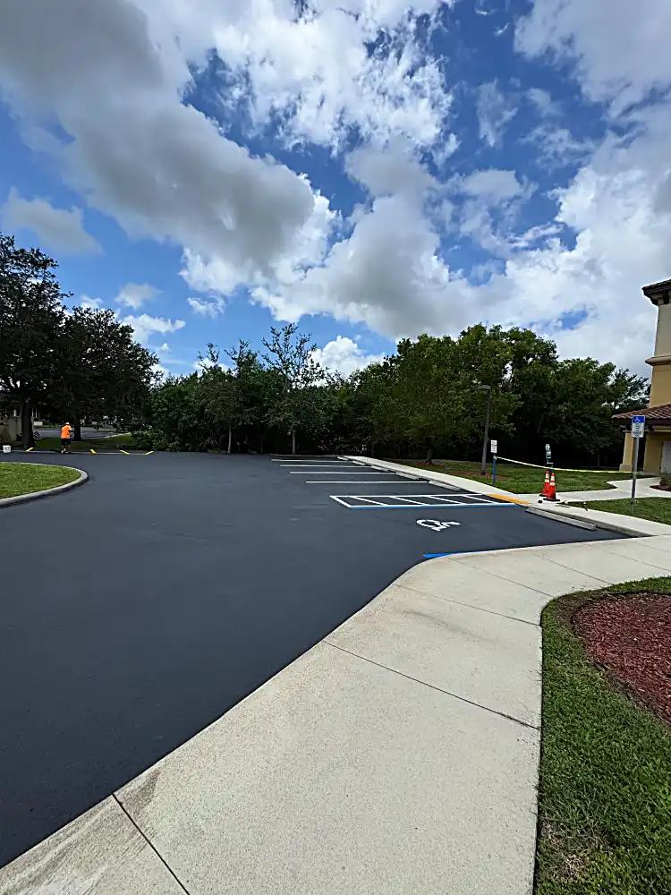 Wide angle parking lot view