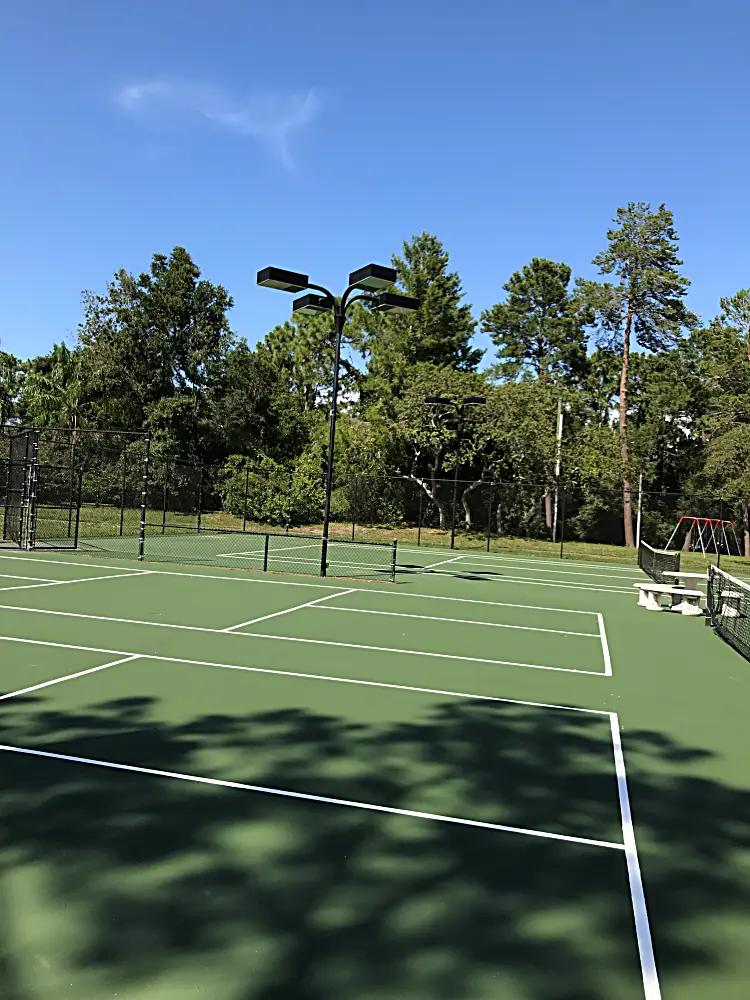 Community tennis courts with LED lighting