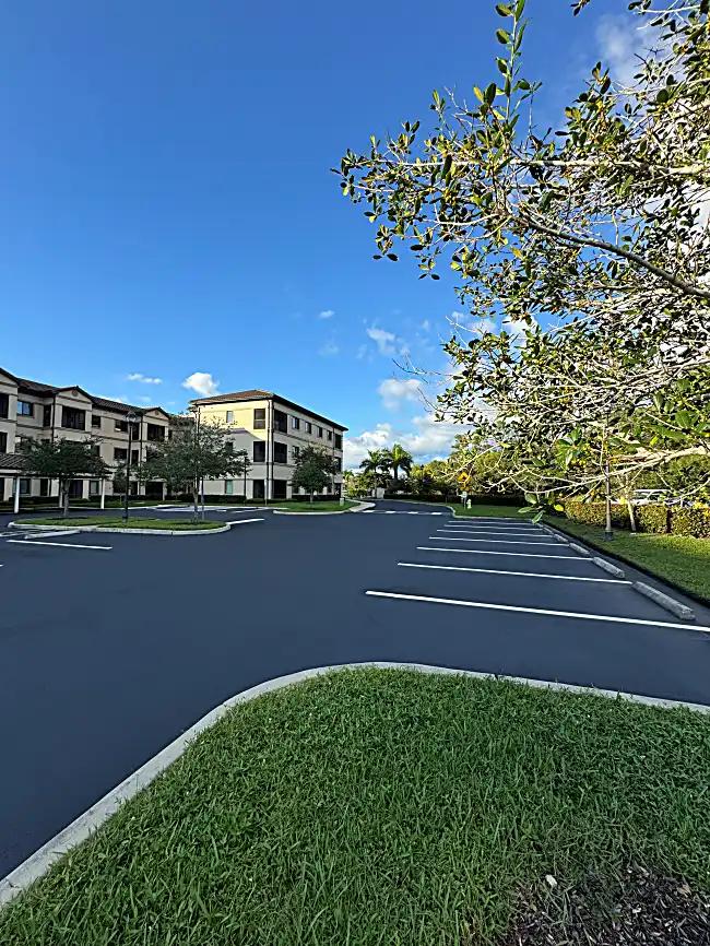 Parking lot with handicap spaces