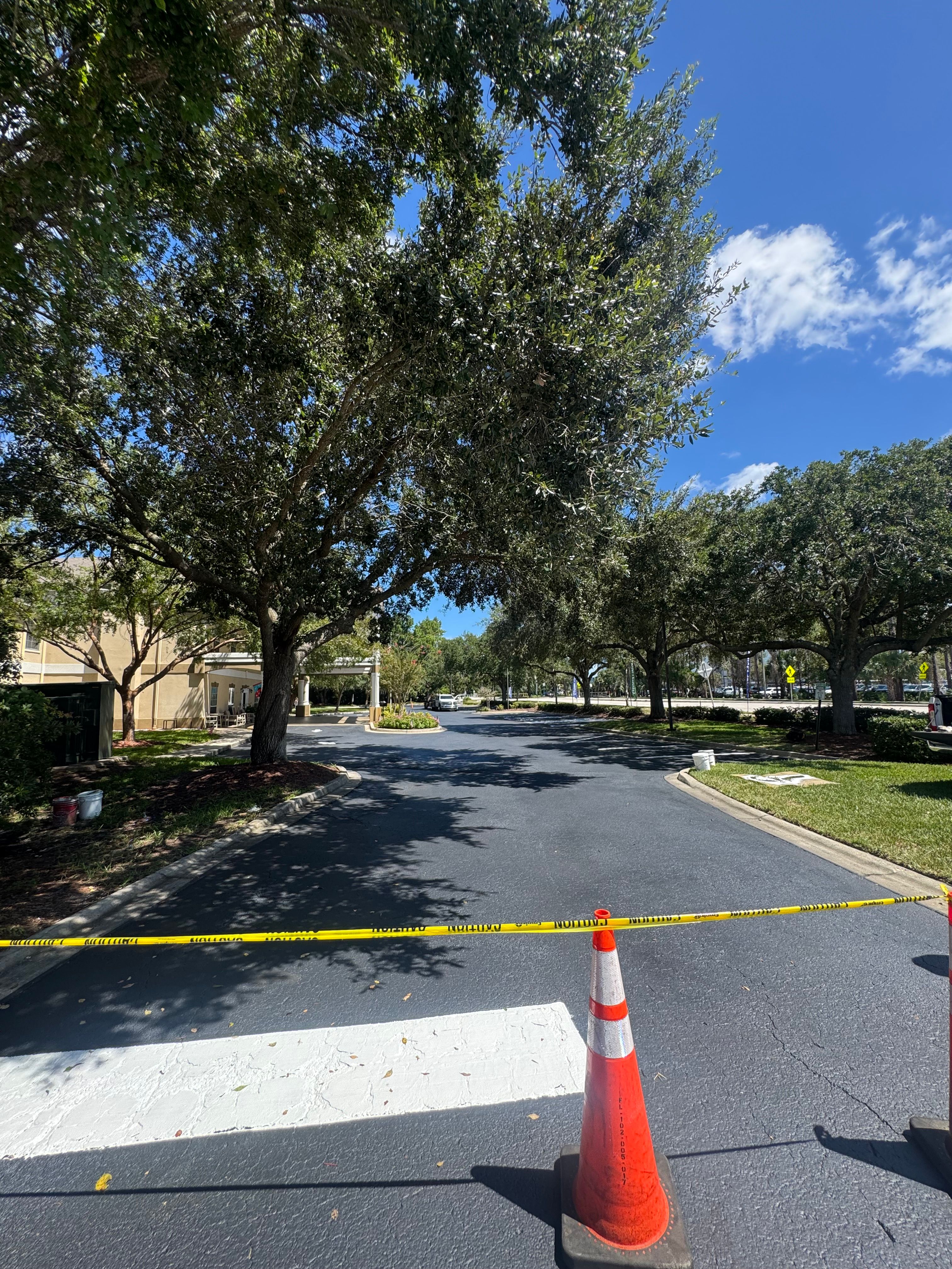 Finished asphalt roadway at a managed residential property