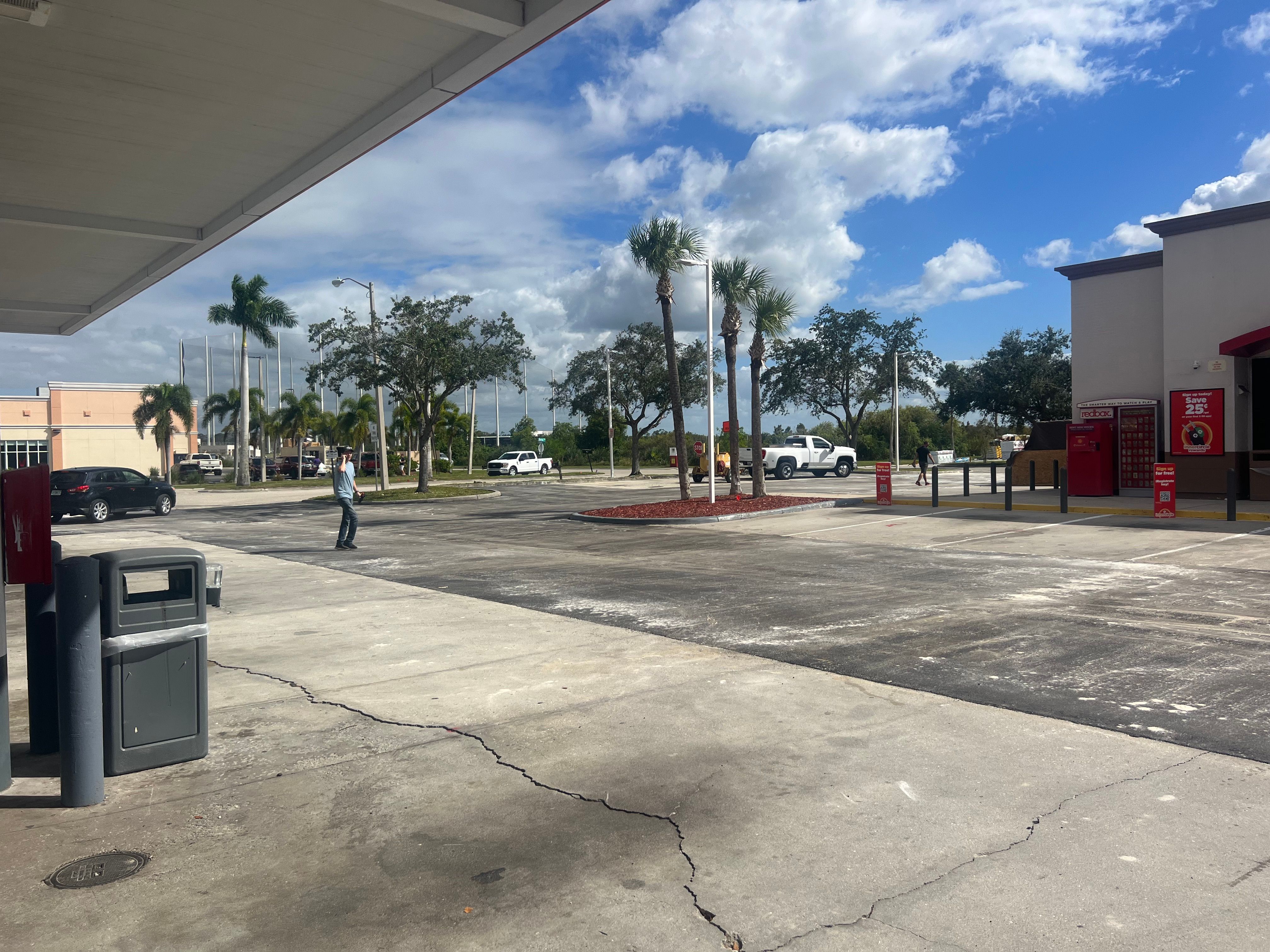 Commercial property pavement before the documented surface work