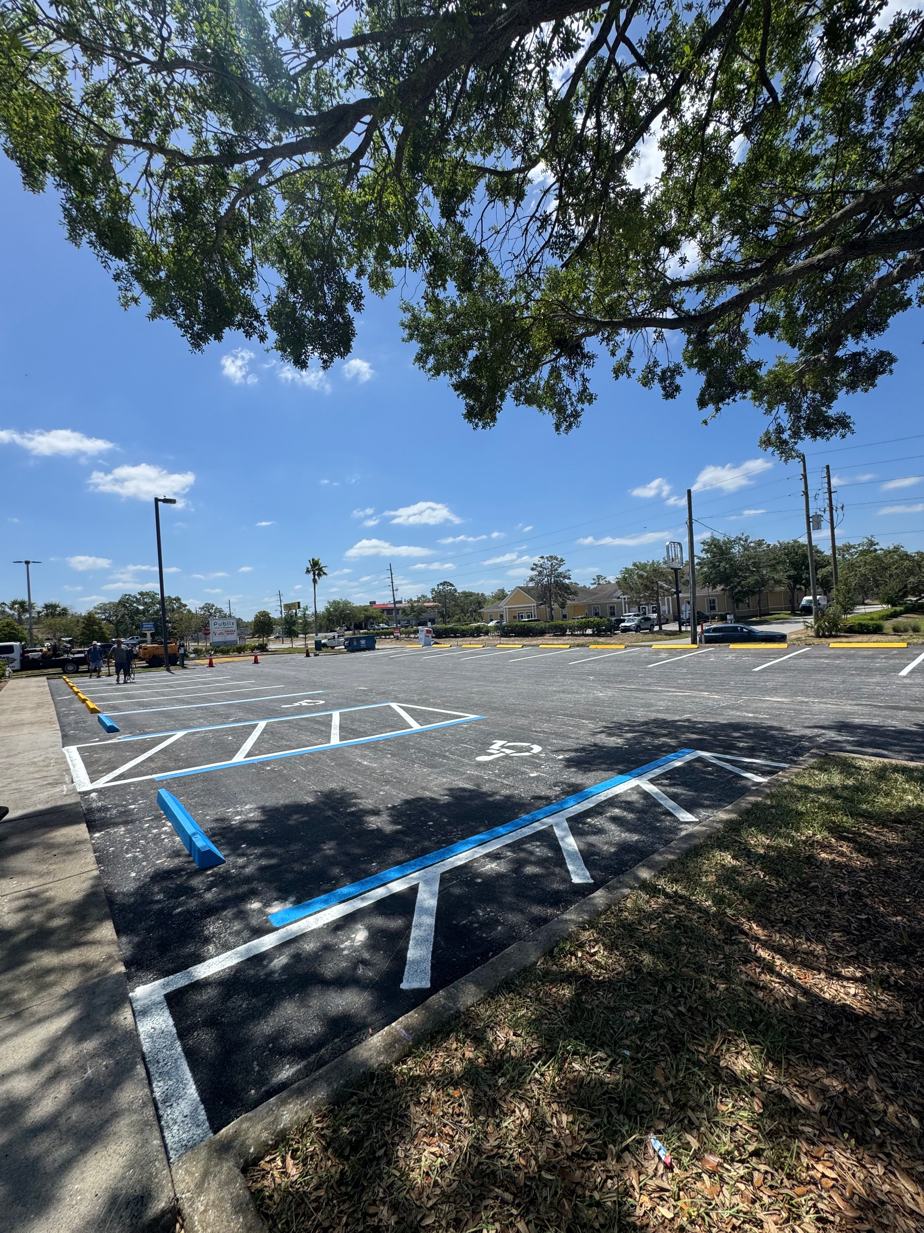 Fresh accessible parking and access-aisle pavement markings