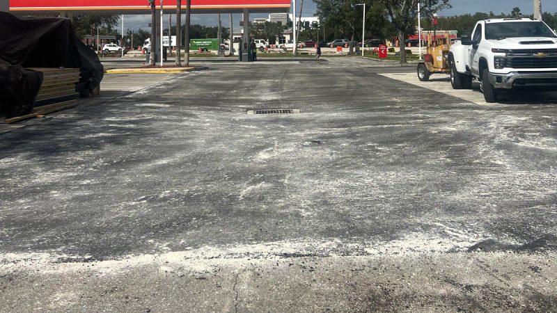 Aged commercial pavement before repair and maintenance planning