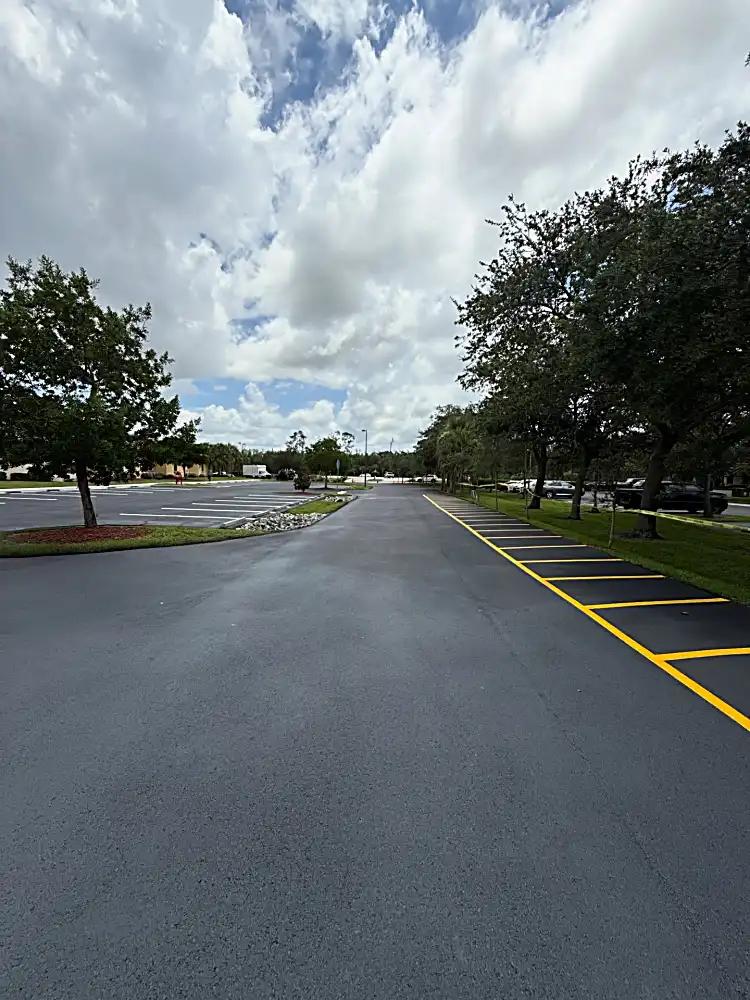 Yellow traffic-control striping