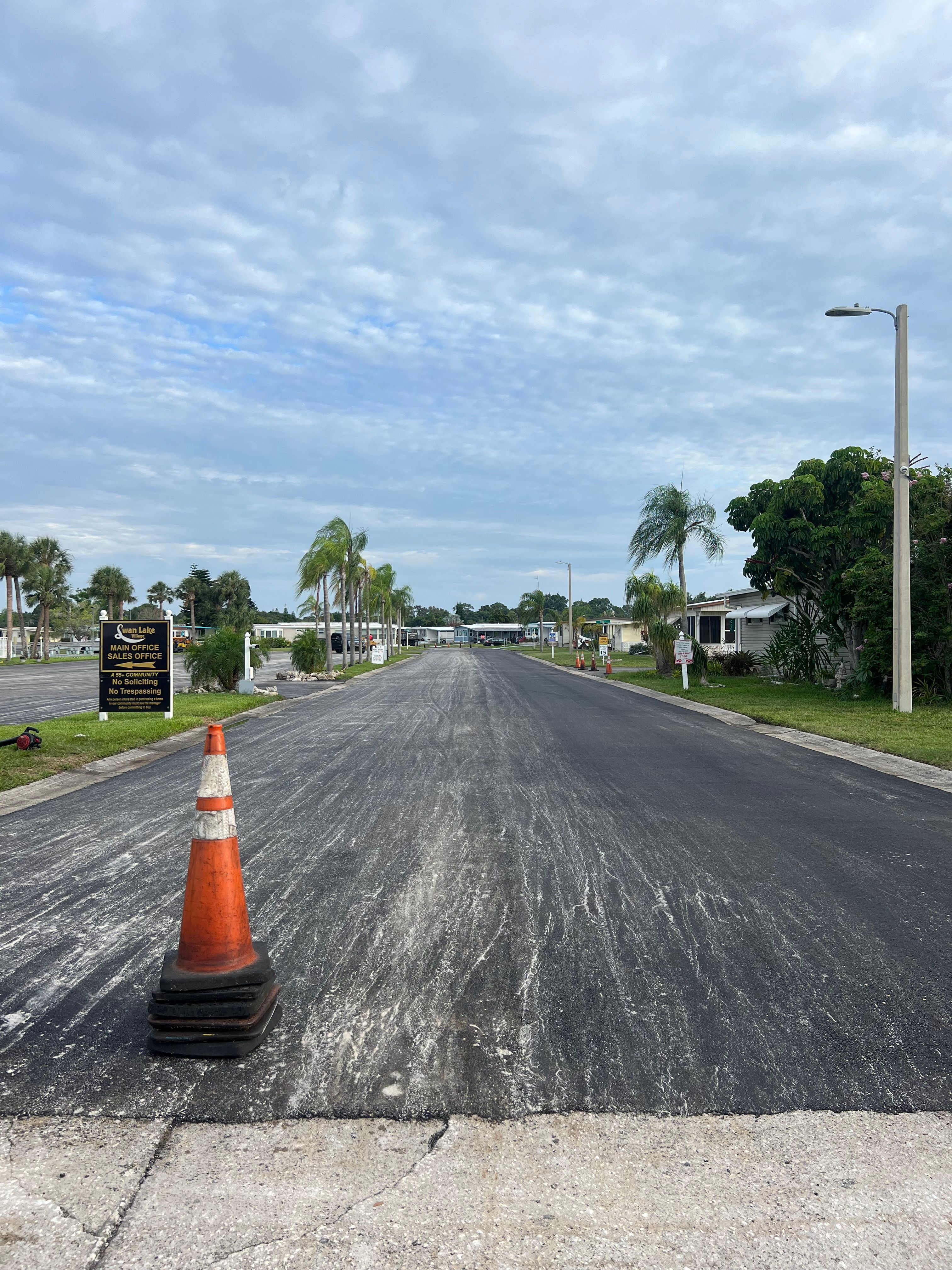 Community road surface prepared before paving