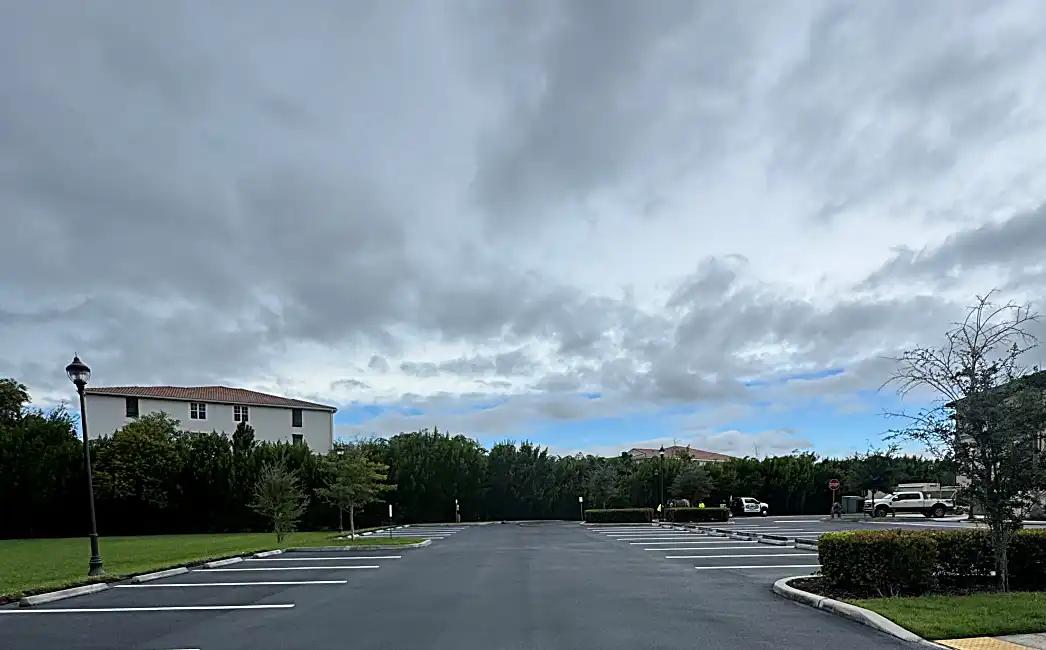 Expansive parking lot view