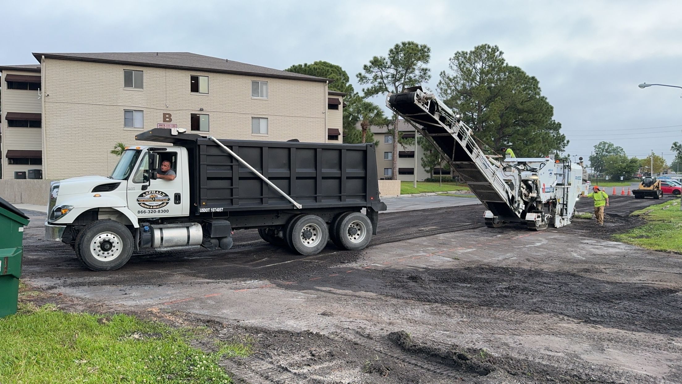 Commercial paving and parking-lot striping — view 1