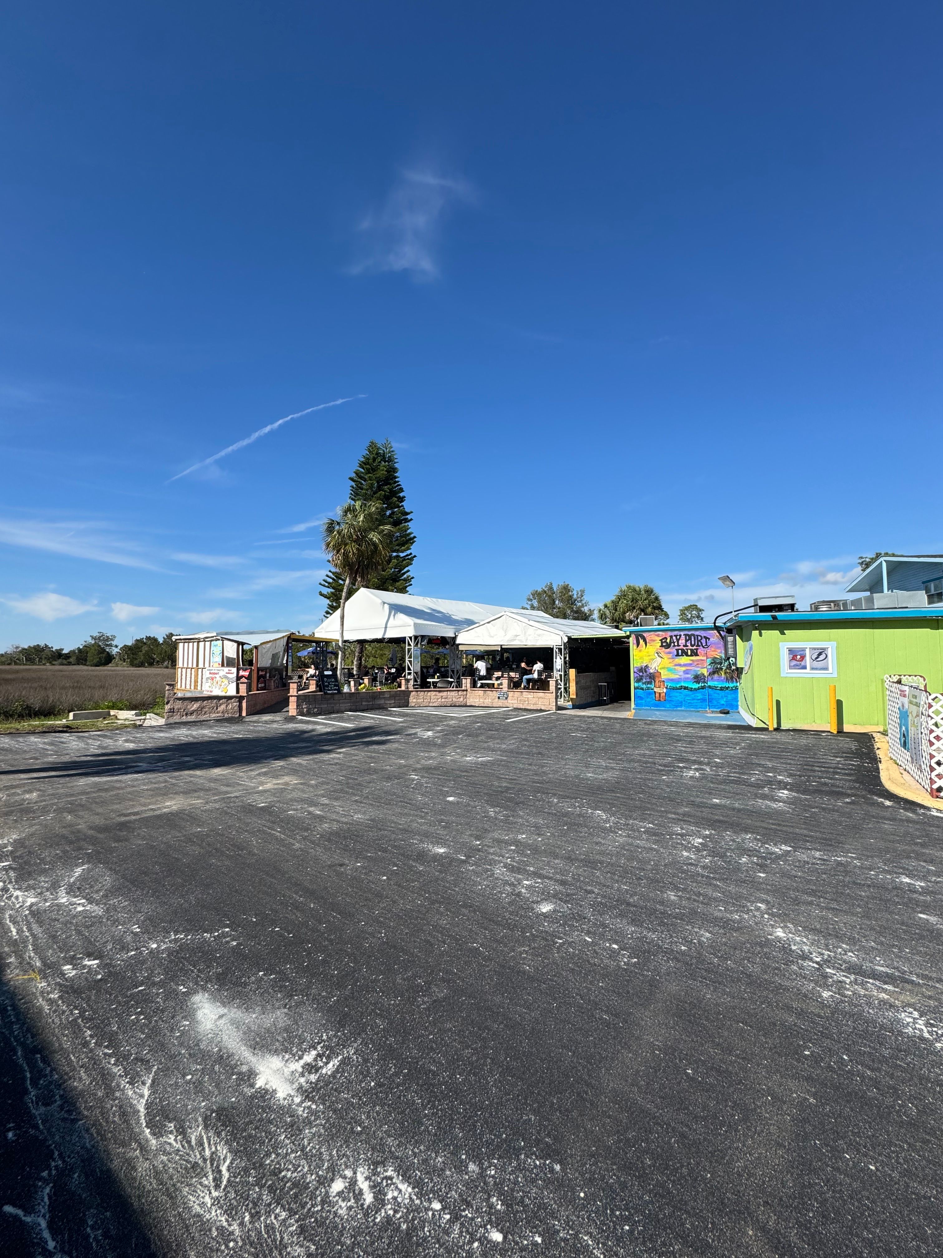 Commercial parking lot surface before final pavement markings