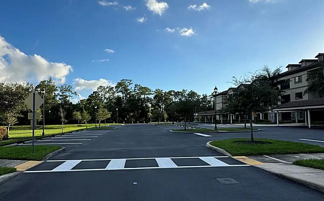 Wide angle parking lot view