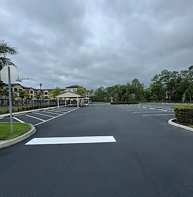 Loading zone with fresh striping