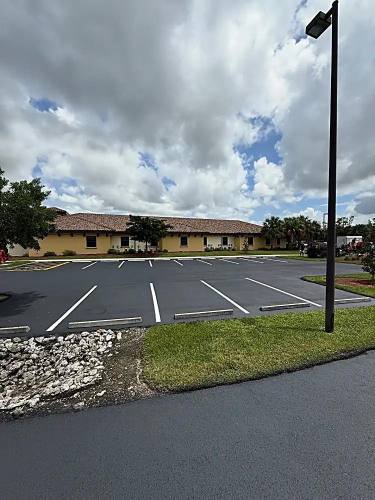 Parking area with landscaping islands