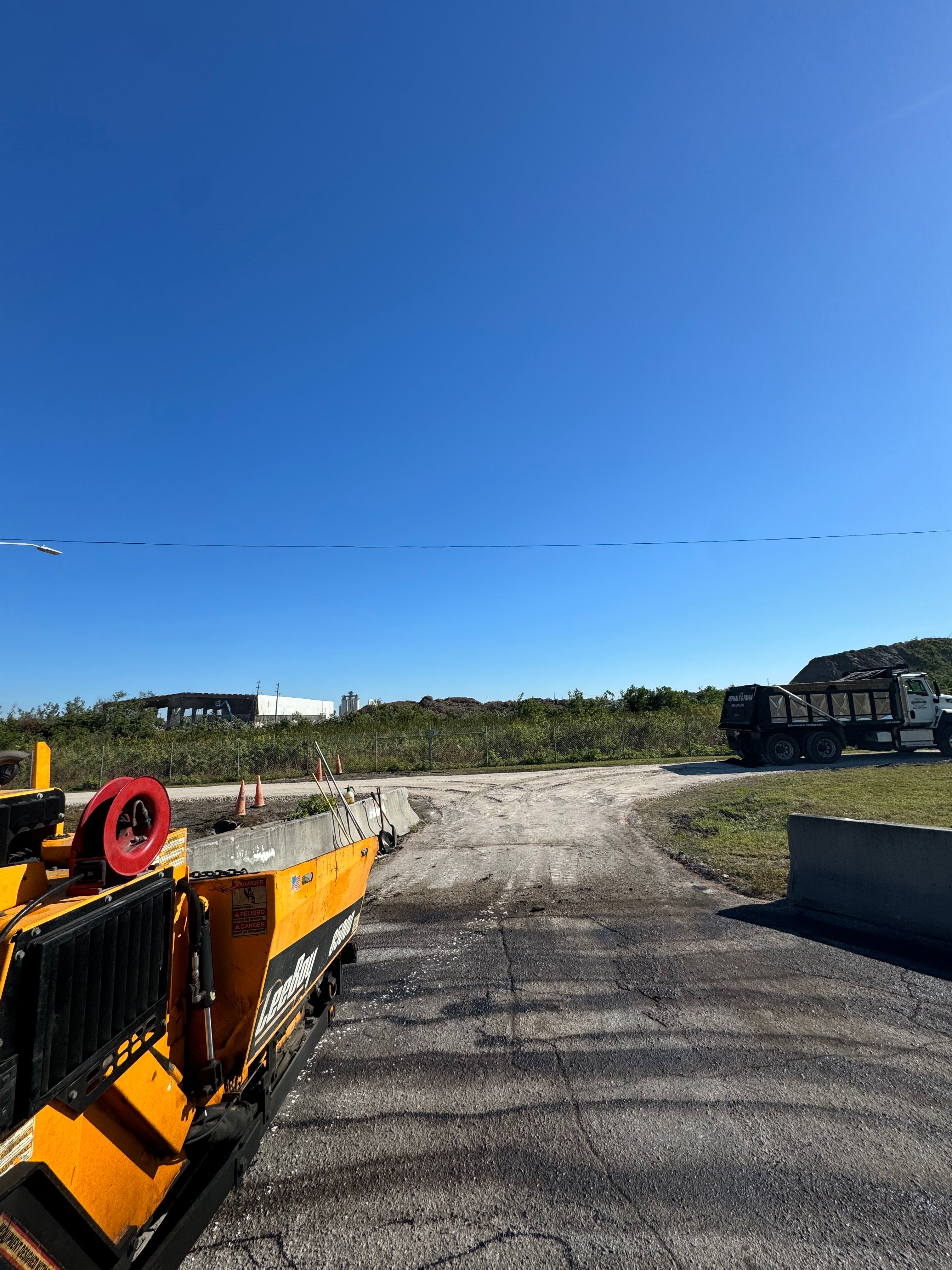Asphalt repair and base work at an industrial property