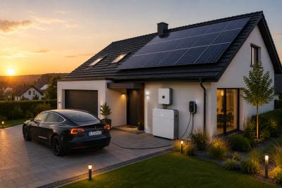 Hub de încărcare EV + sistem fotovoltaic + baterii