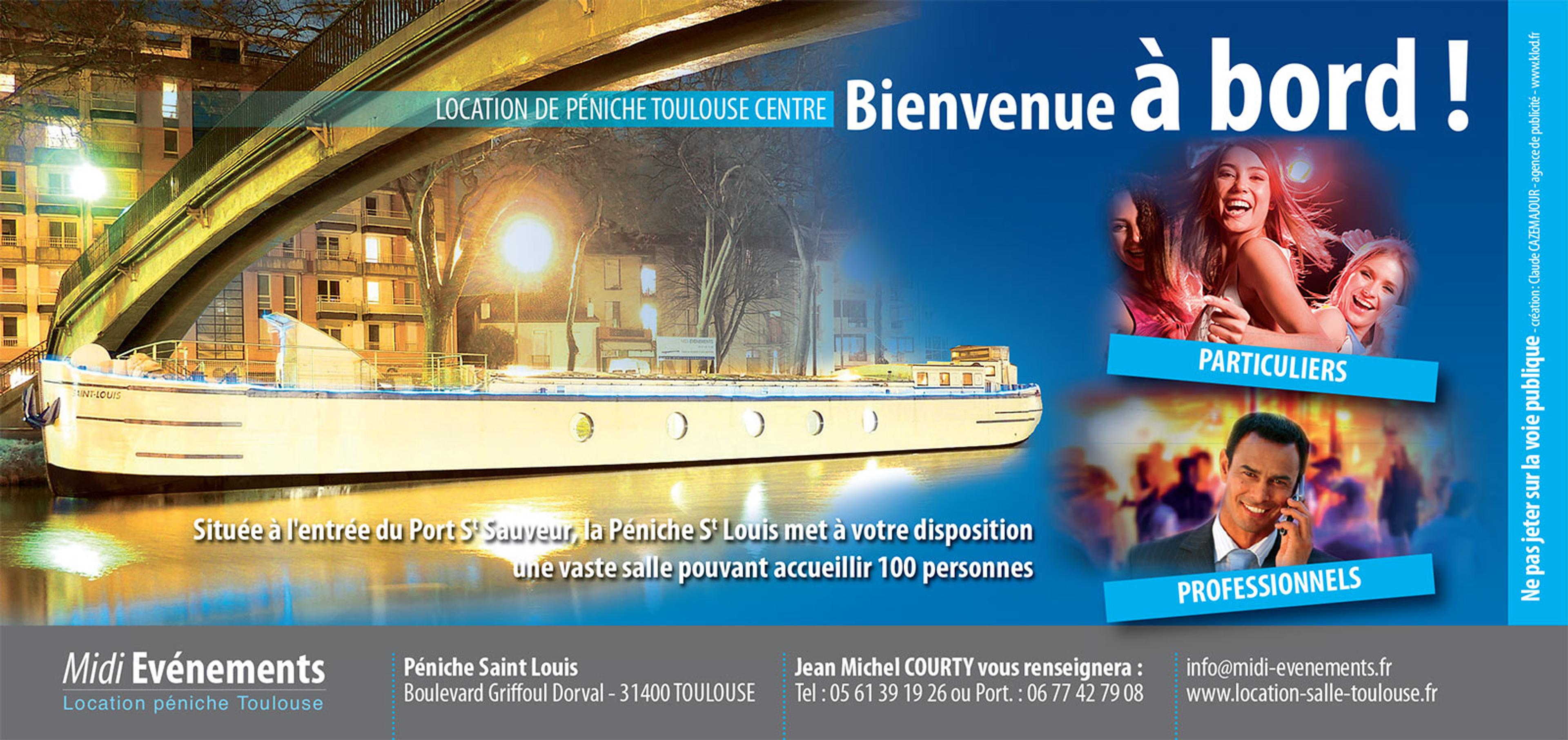 Flyer location de salle Toulouse - Péniche Saint Louis