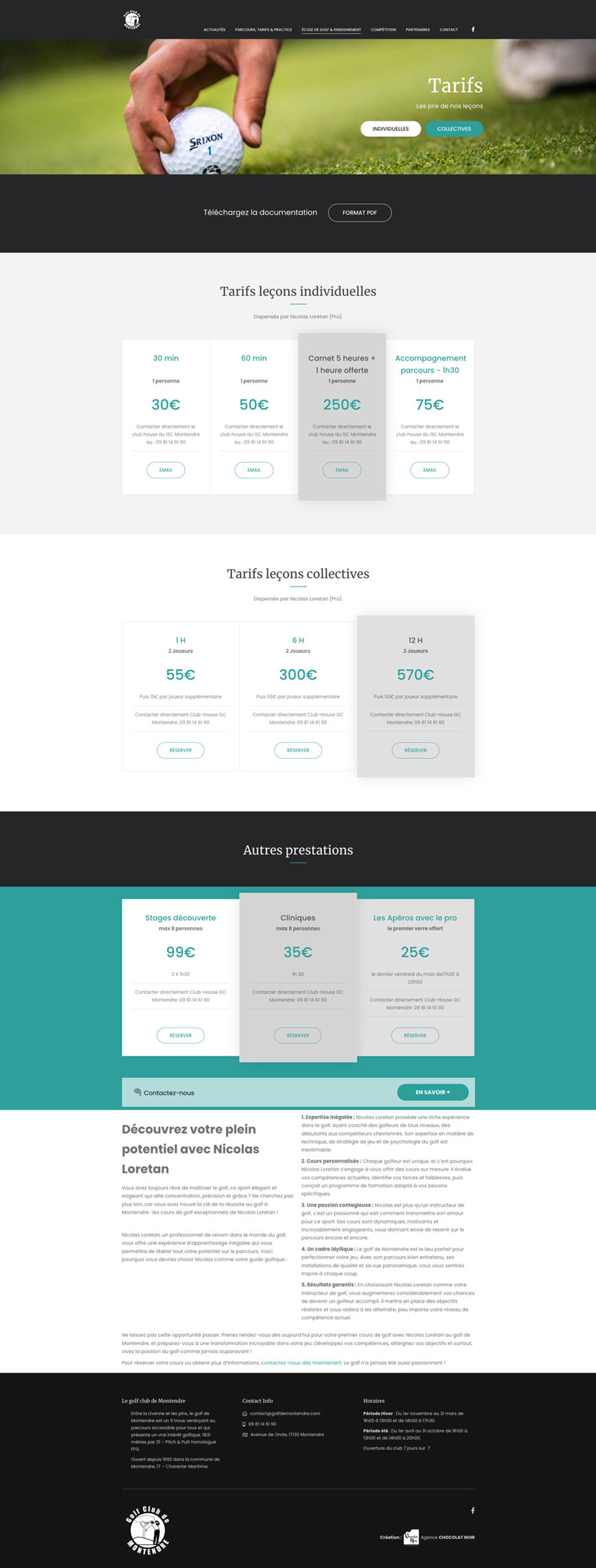 design site de golf