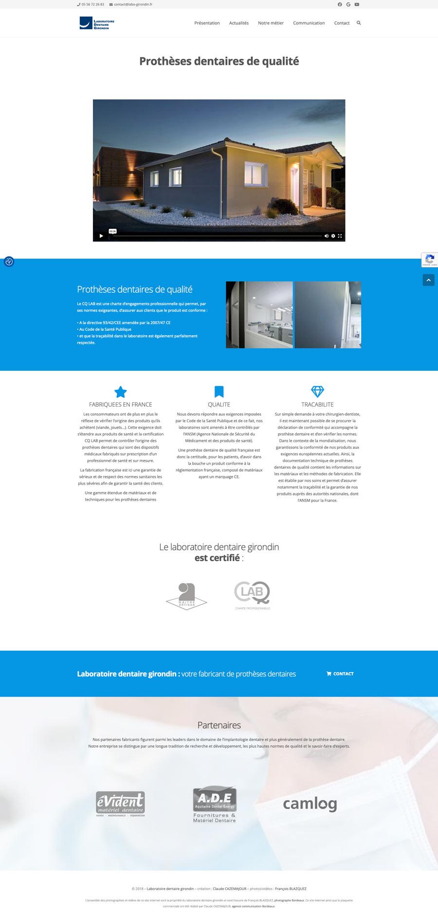 création site internet labo dentaire