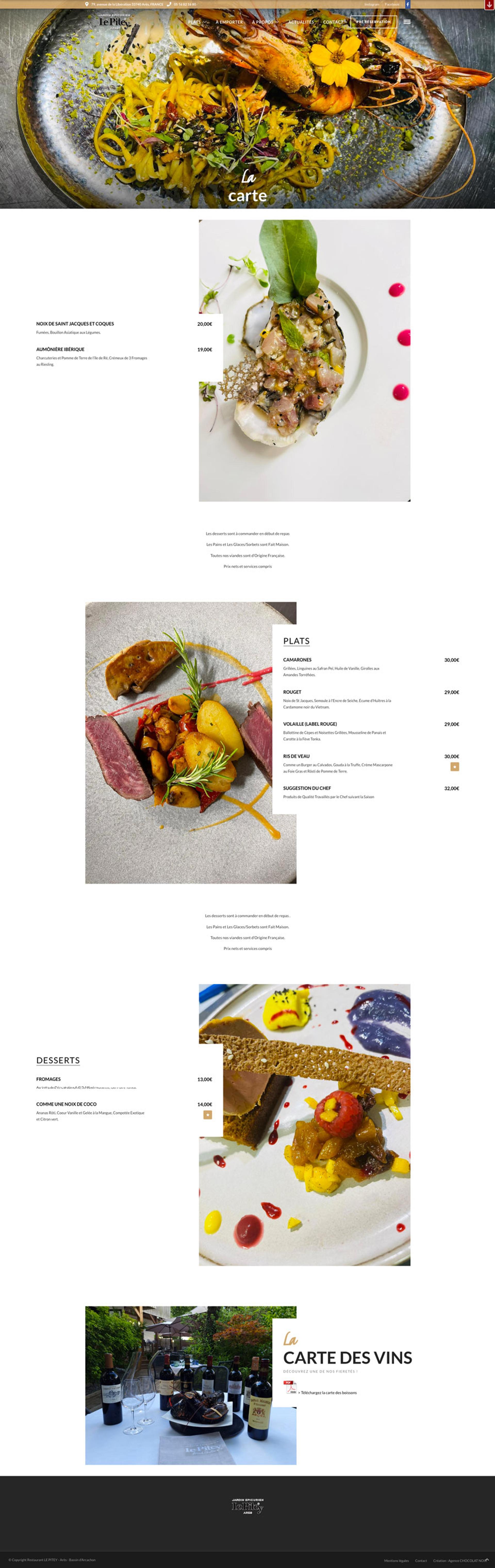 site web restaurant