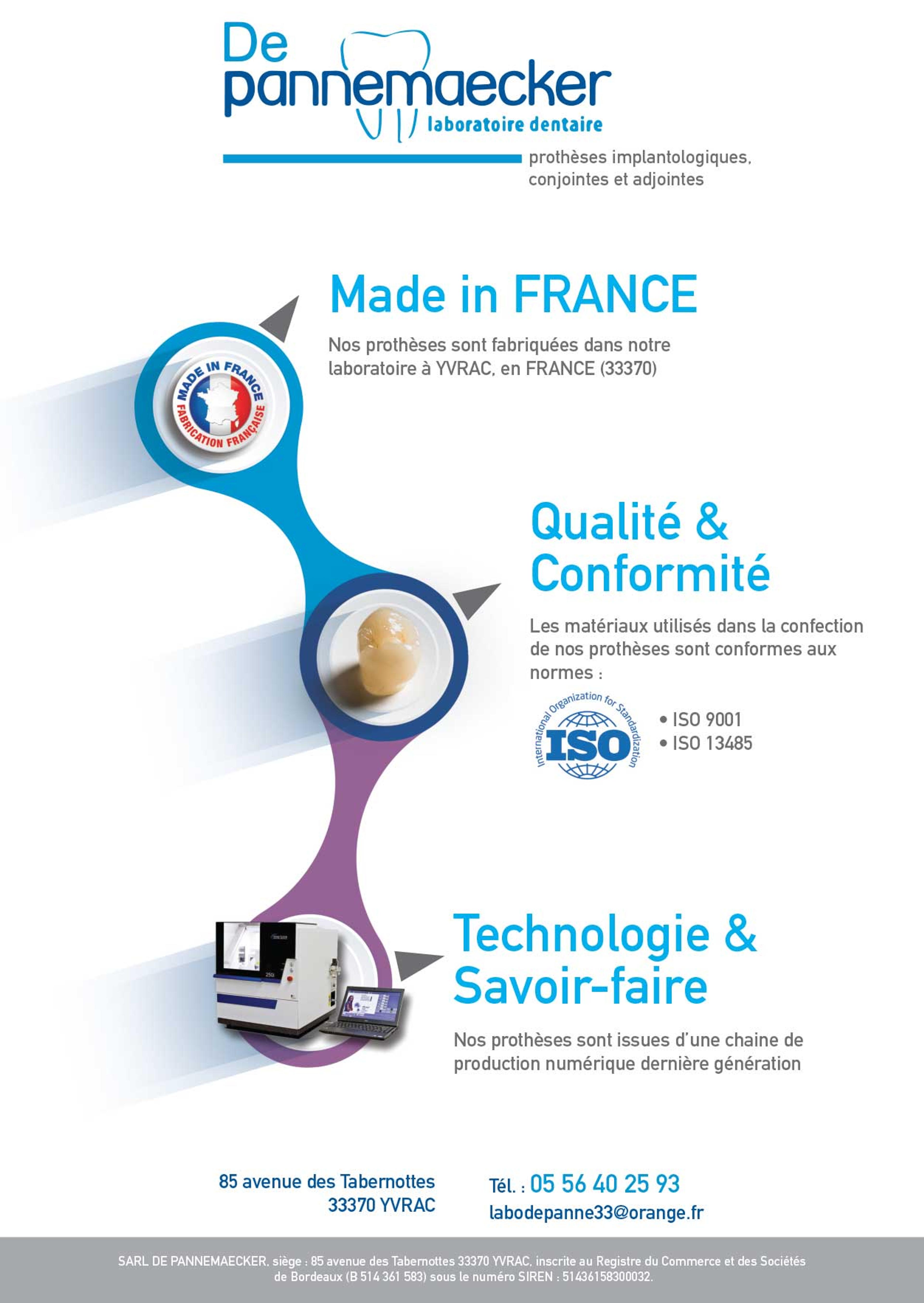 Flyer laboratoire dentaire DE PANNEMAECKER