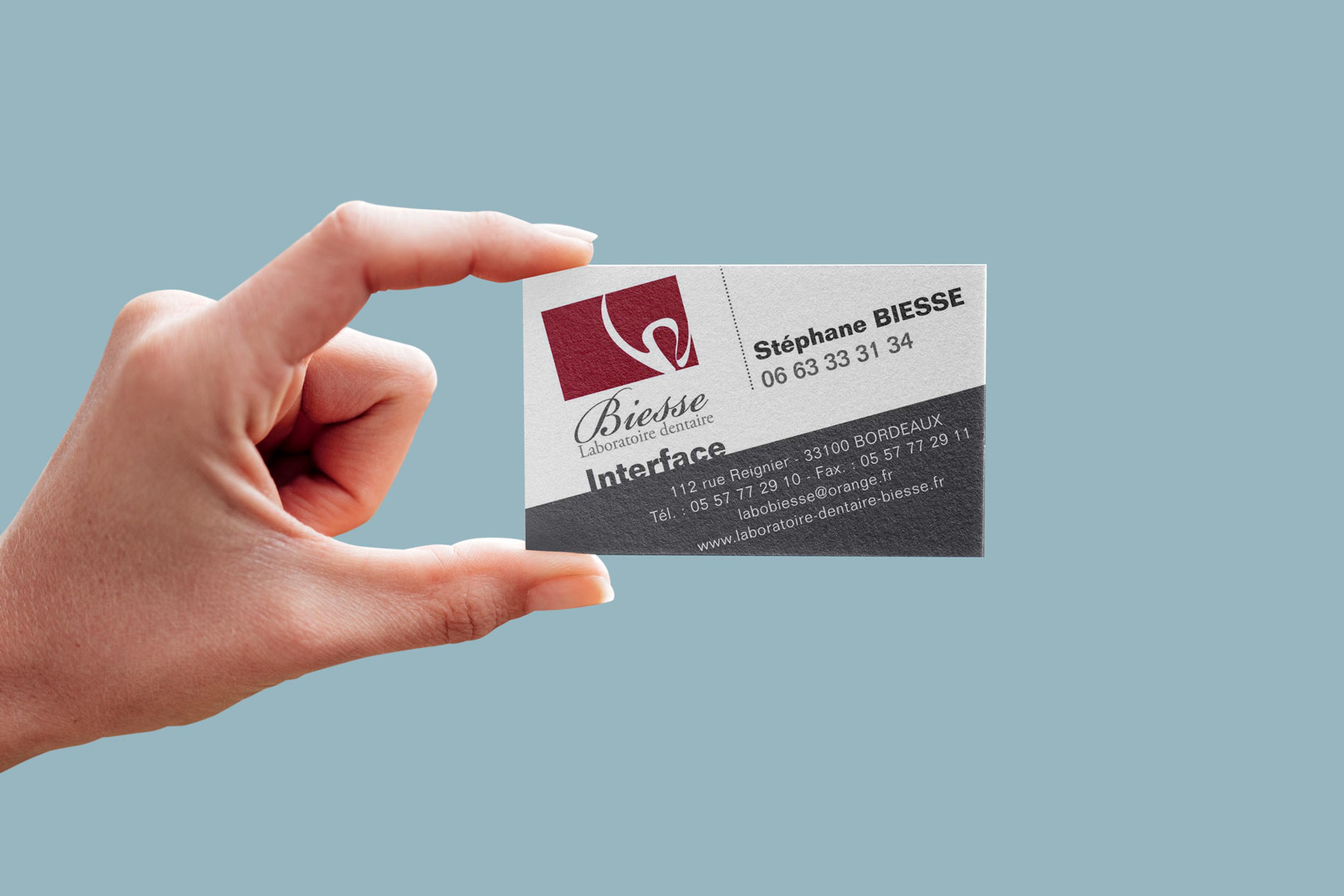 Cartes de visite laboratoire dentaire : Laboratoire BIESSE