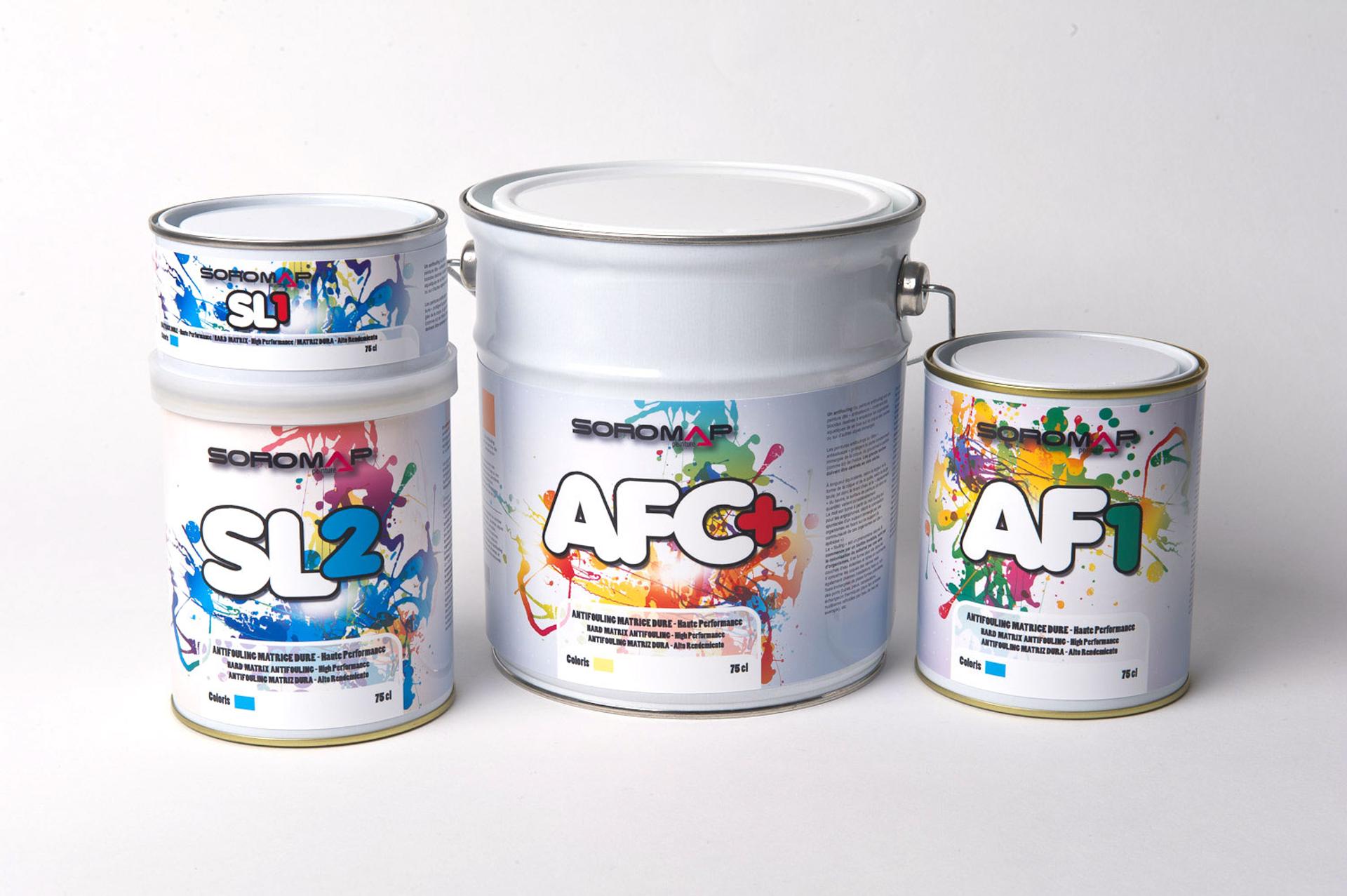Design pots de peinture bateau