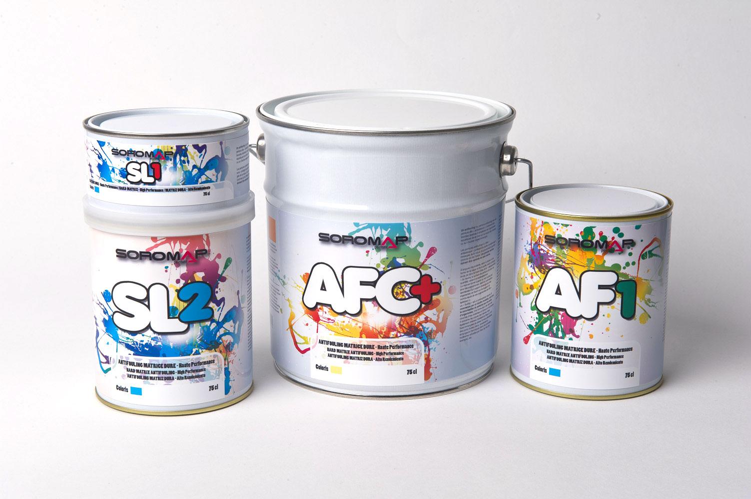 Design pots de peinture bateau