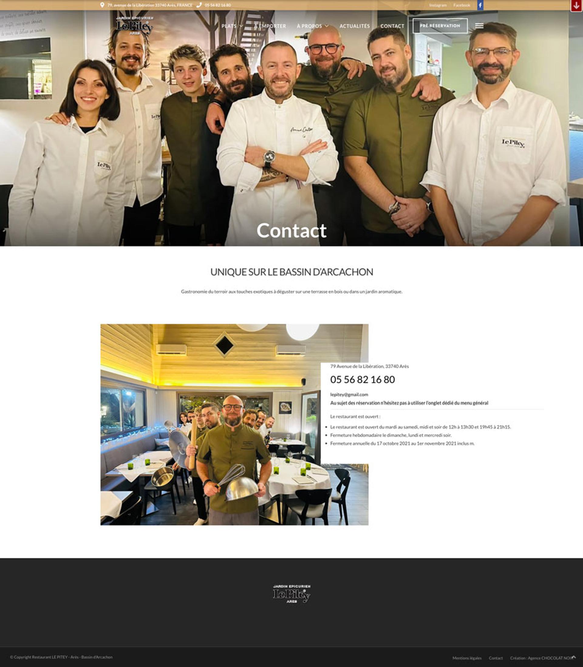 site web restaurant