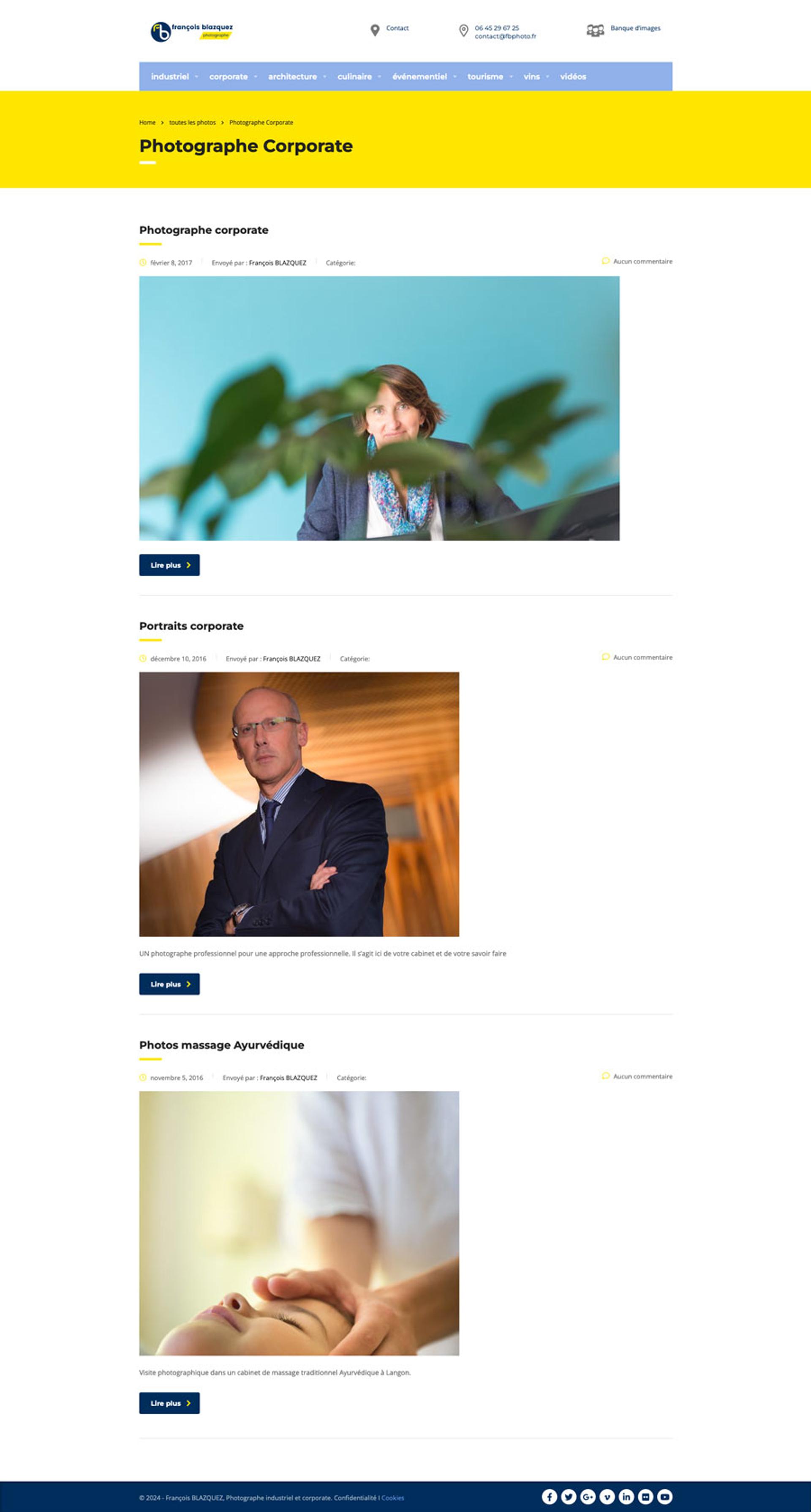 site web photographe