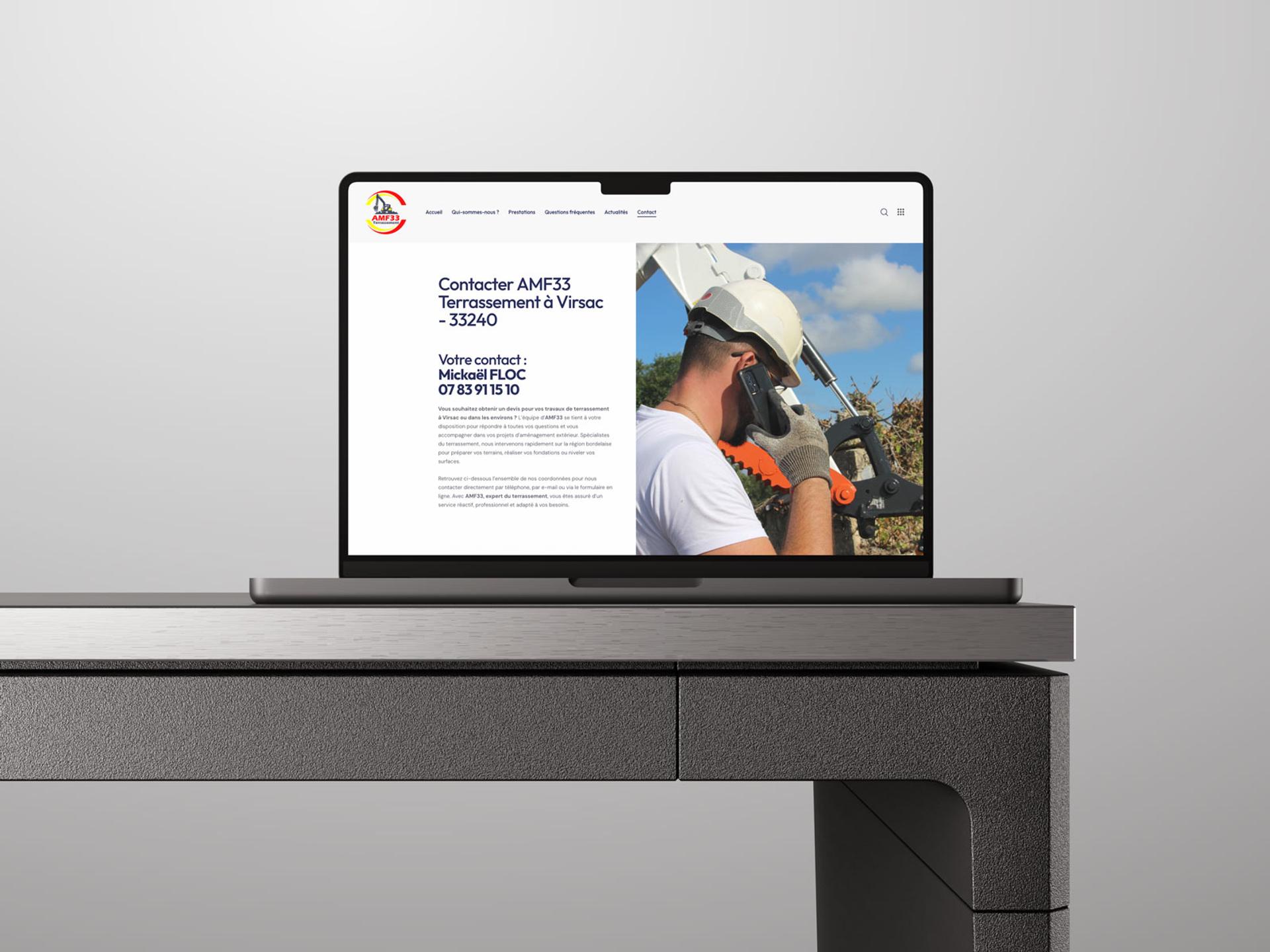Création de site web BTP : AMF33 Terrassement