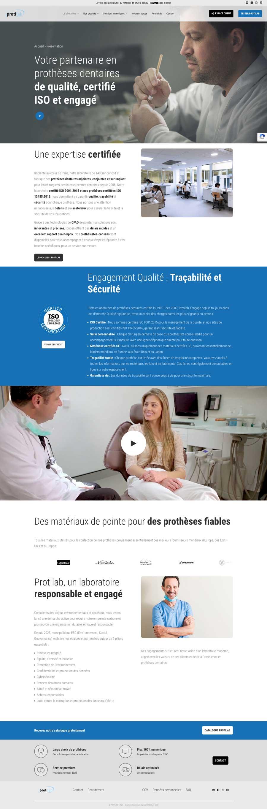 Découvrez comment l’agence Chocolat Noir a conçu le nouveau site internet de Protilab, laboratoire dentaire innovant. Une réalisation sur mesure pour une expérience utilisateur optimale et une visibilité renforcée.
